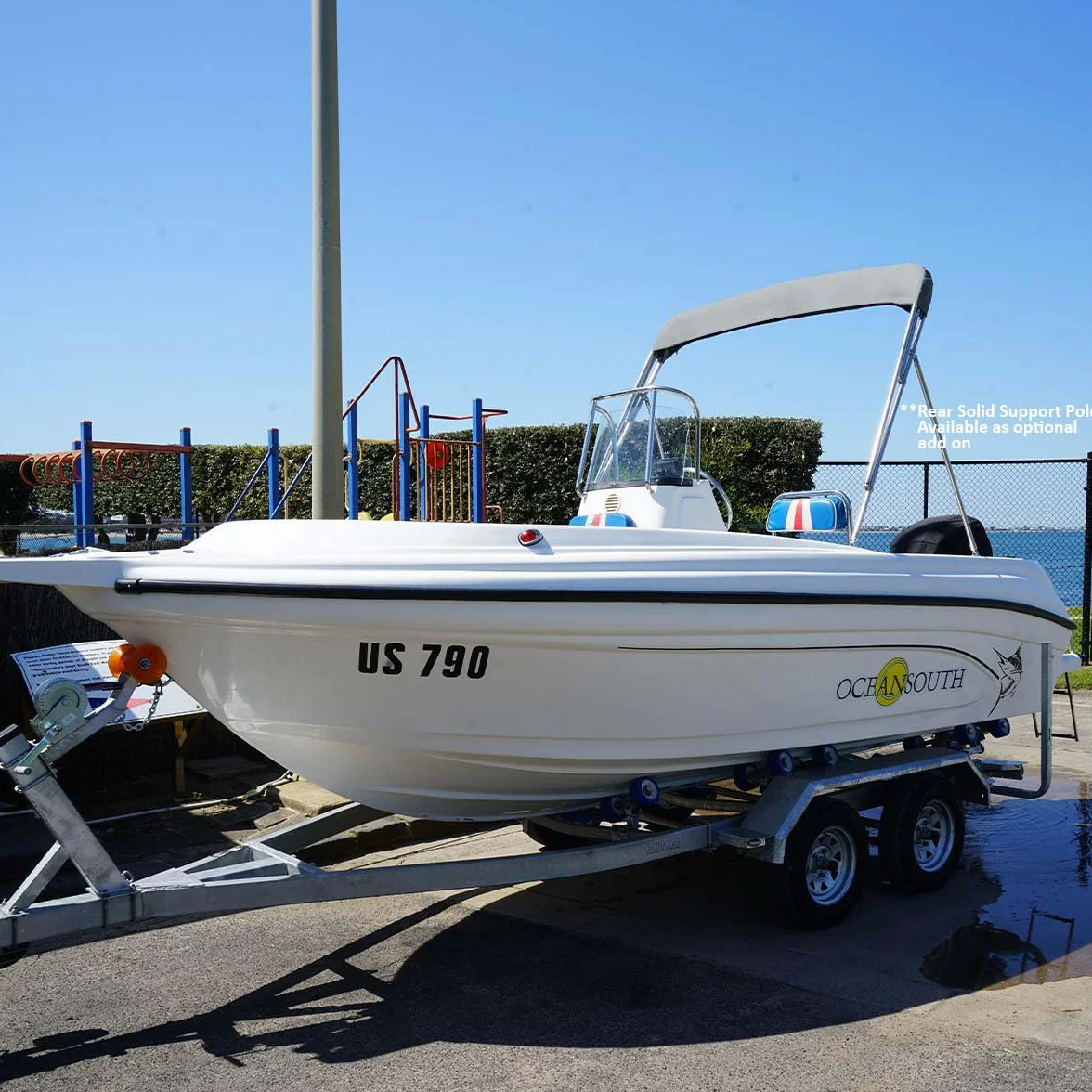Oceansouth Blat Bimini ze stali nierdzewnej 3 kokardki zintegrowany bagażnik ciemnoszary 1,9-2,1 m