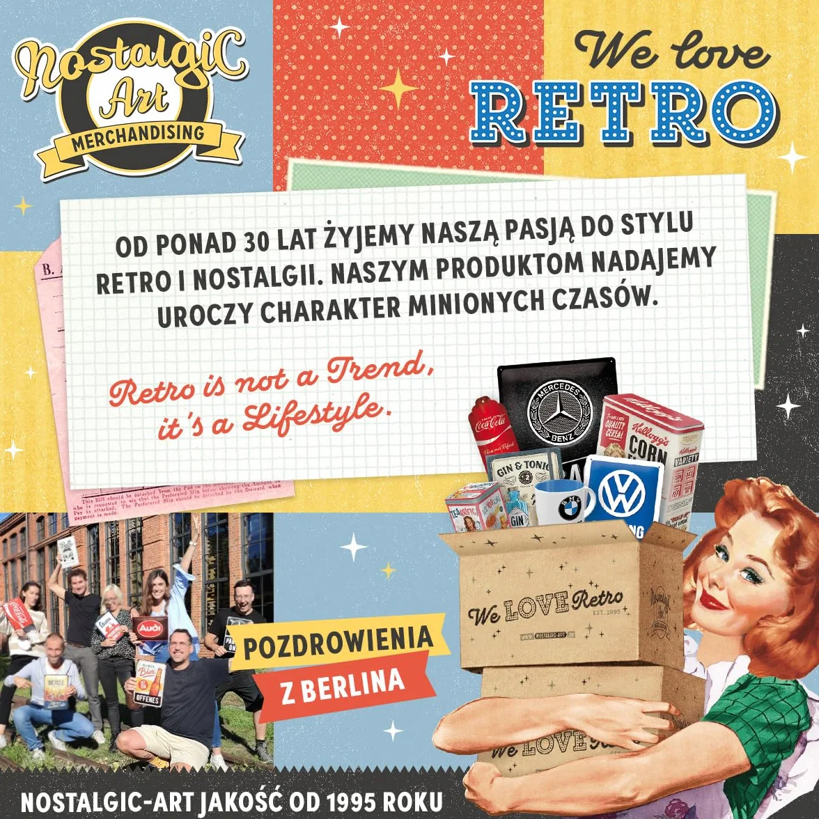 Nostalgic-Art Retro kubek emaliowany, 360 ml, Ford Mustang – The Boss – Pomysł na prezent dla miłośników Forda, Official License Product (OLP), kubek kempingowy na kawę, Styl vintage