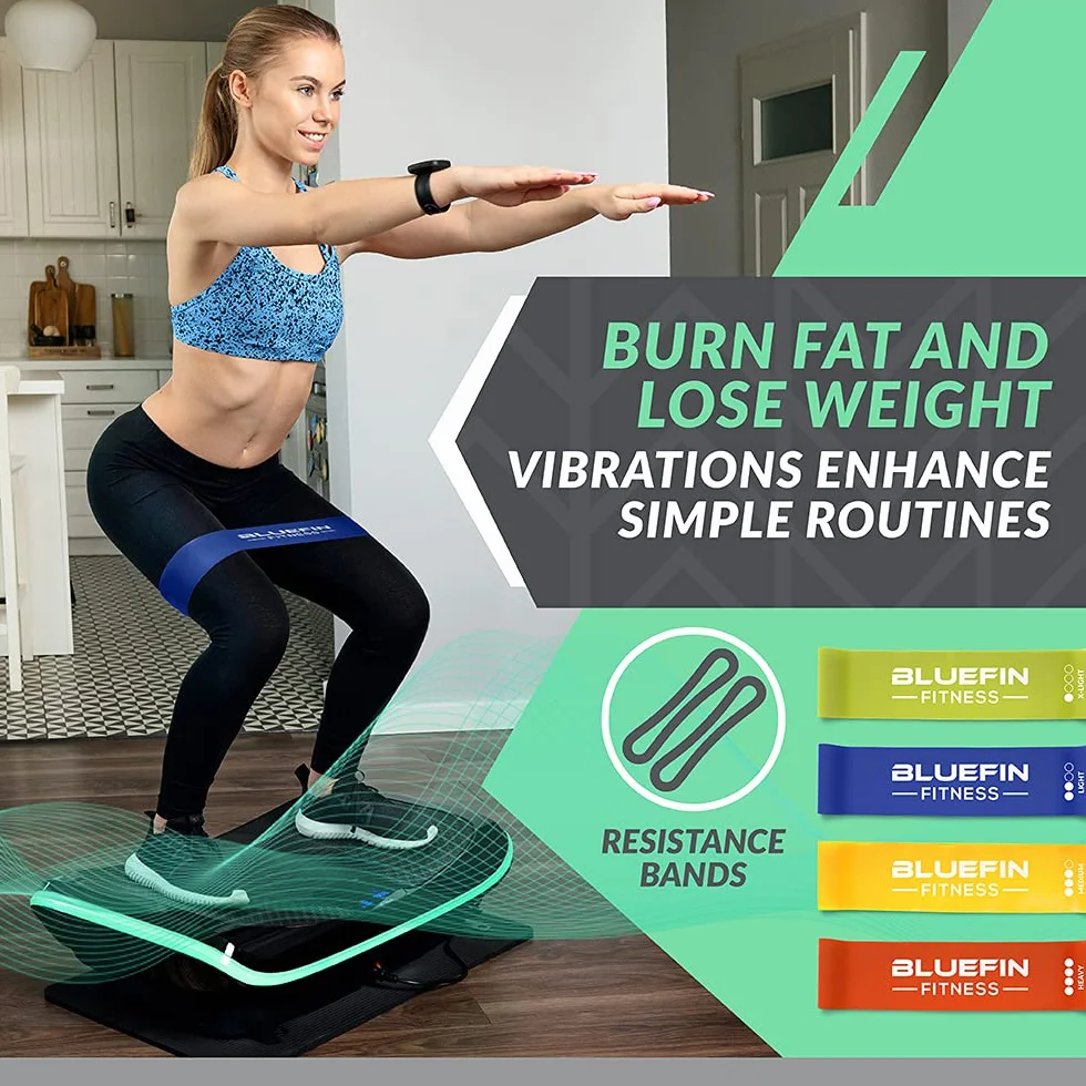 Potrójna platforma wibracyjna i oscylacyjna Bluefin Fitness 4D | Idealna do fitnessu i kulturystyki, masażer antycellulitowy, szybka utrata wagi