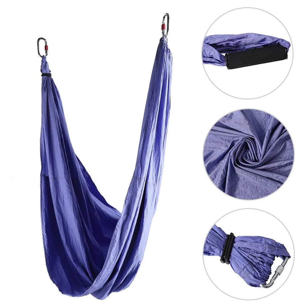 Inversion Swing Sling Yoga Hamak Powietrza Antygrawitacyjny Fitness Elegancki Fiolet