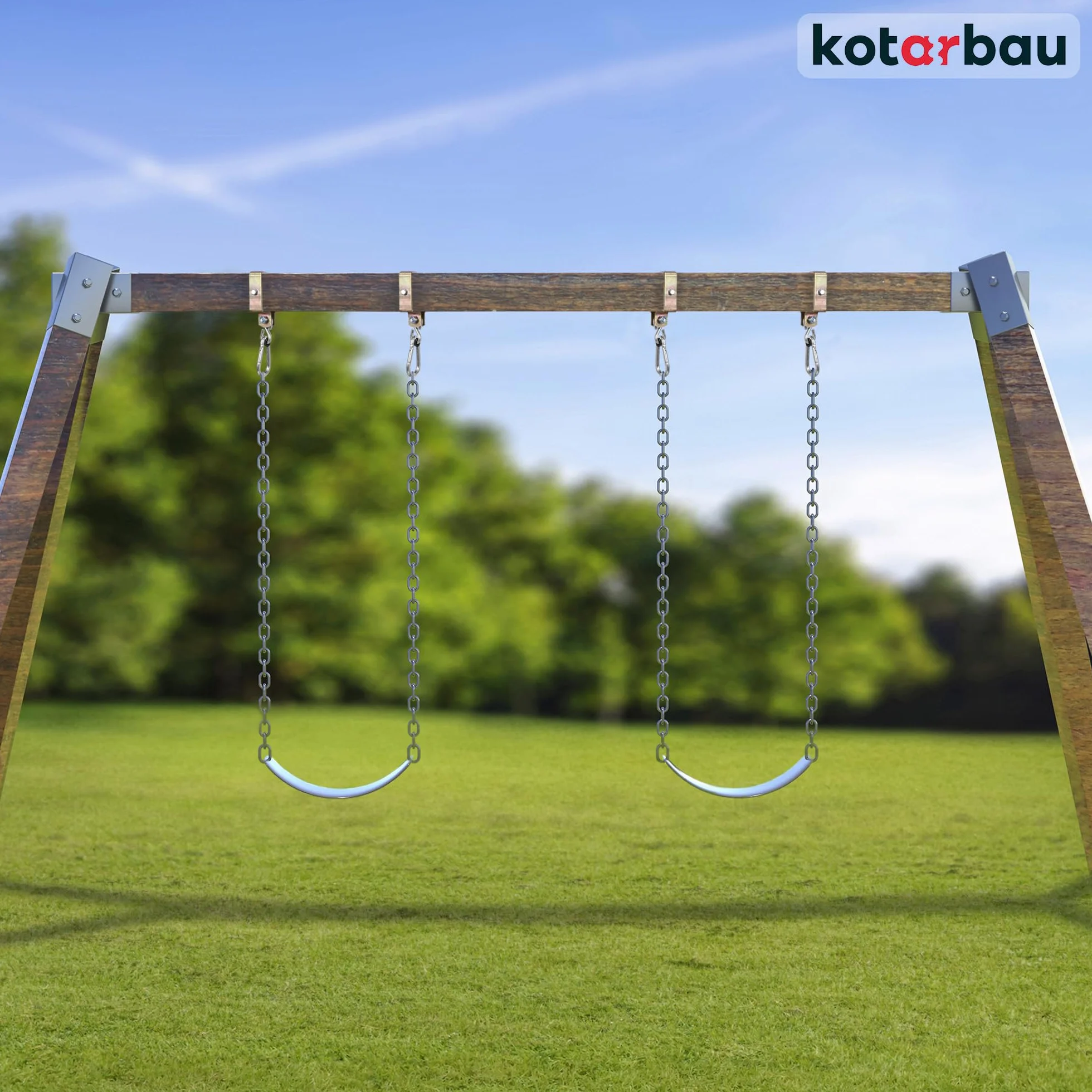 KOTARBAU® 2 szt. Obejma Kwadratowa Huśtawkowa - 120 X 120 MM - Mocowanie Huśtawki do Drewnianej Belki - Hak Huśtawkowy z Karabińczykiem - Stalowa