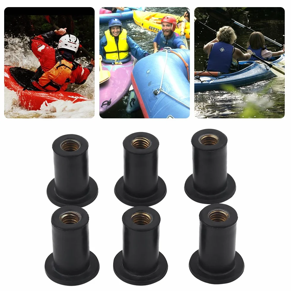 Kayak Well Nuts, 6 sztuk M5 Rubber Well Nuts Śruby przedniej szyby zamiennik dla motocykli Motocykle Kajak łodzie kajakowe