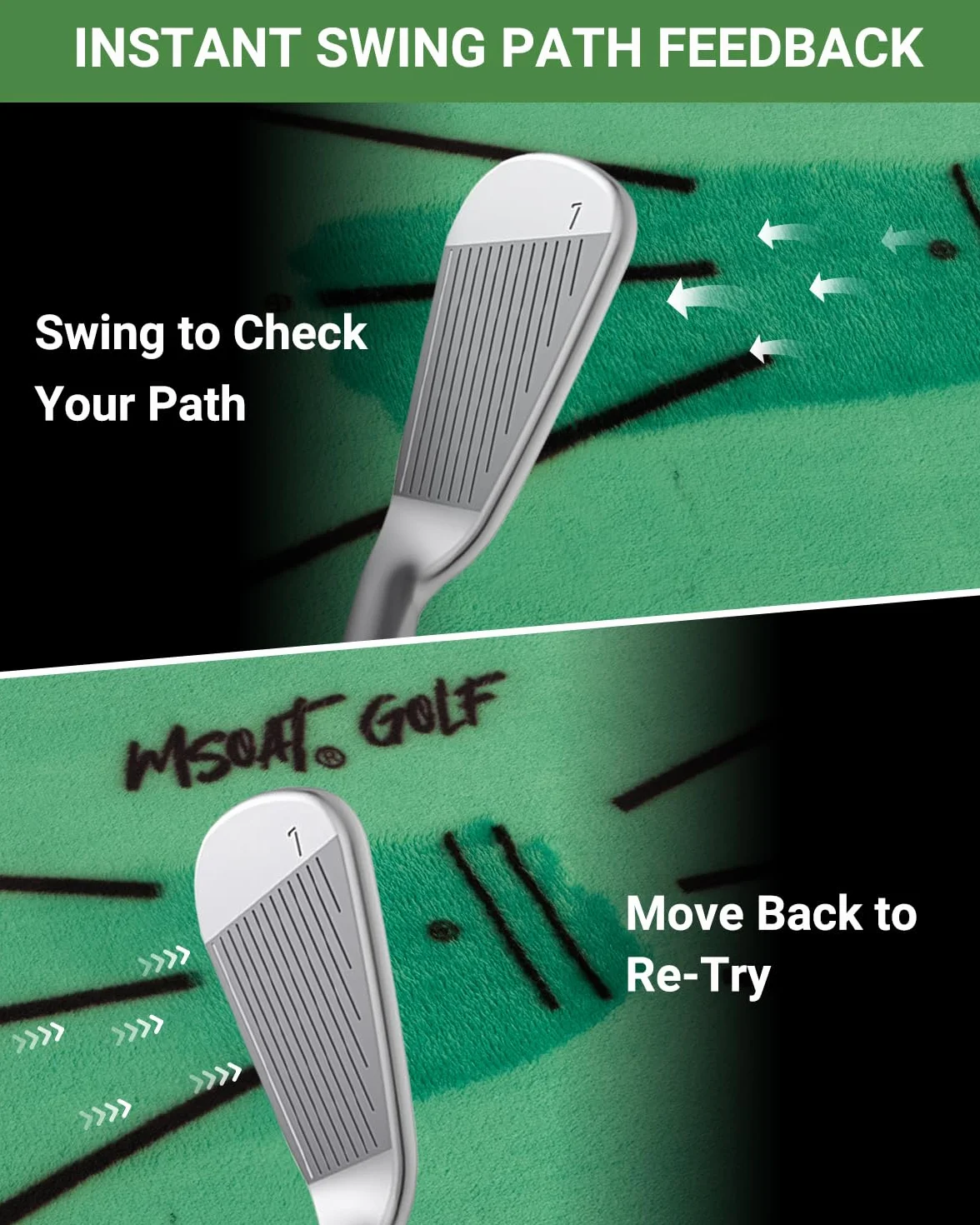 Mata treningowa do golfa MSOAT 60 x 30 cm Swing Practice Mat Accustrike