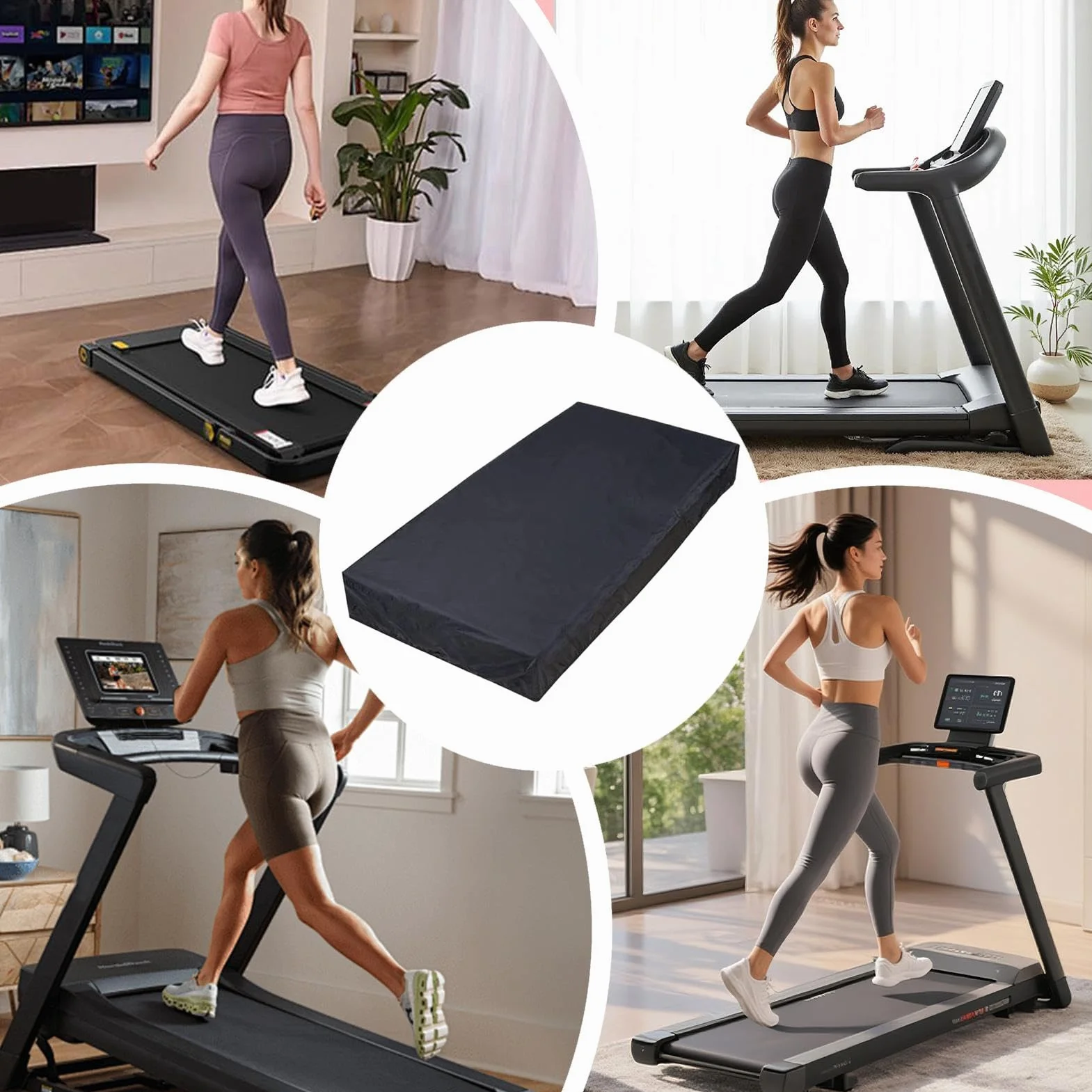 Pokrowiec bie?ni? – wodoodporny, py?oszczelny ochraniacz do fitnessu w domu, sk?adany z os?on? maszyny do biegania, zapi?cie sznurek z ci? ?kiej tkaniny, sprz?t gimnastyczny do przechowywania