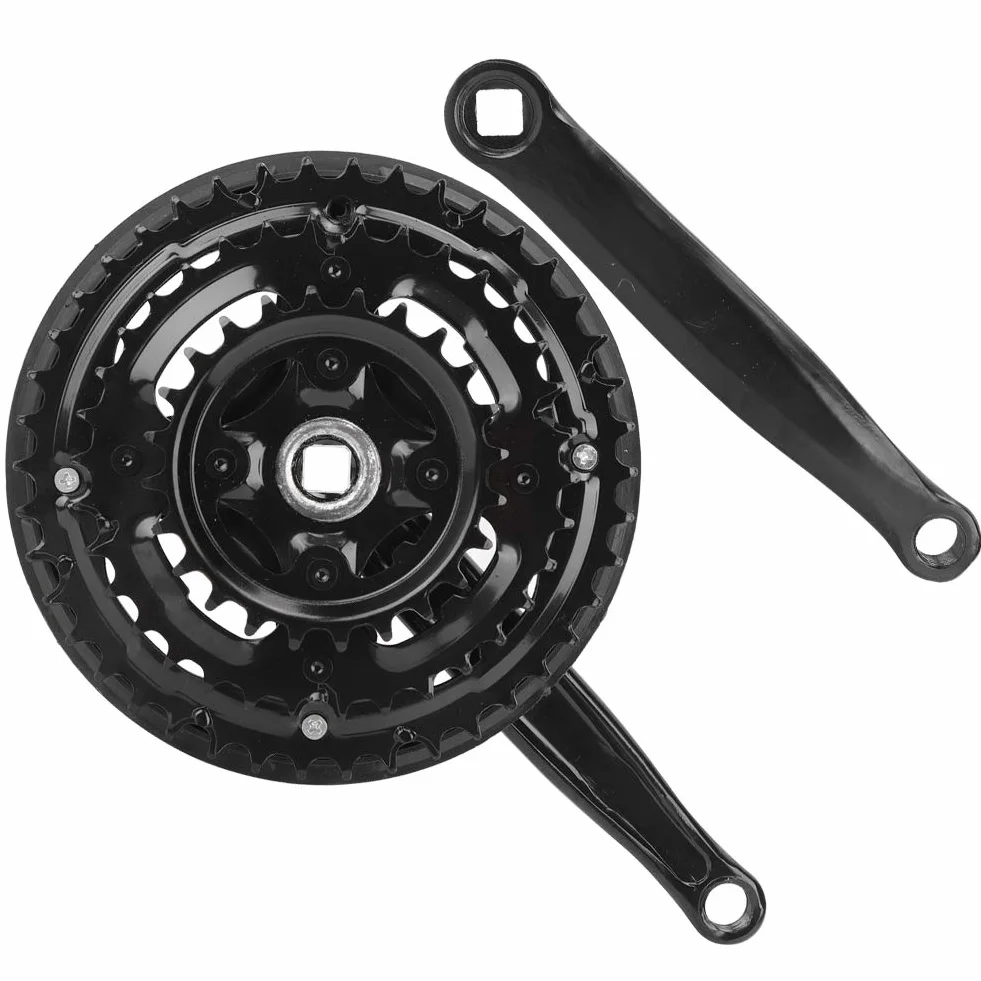Keenso Korba korbowa ze stali wysokowęglowej, 24-34-42T zęby zestaw korbowy do roweru górskiego 170 mm do 21/24/27 prędkości rower górski elementy układu napędowego Rowery i części zamienne Rowery i