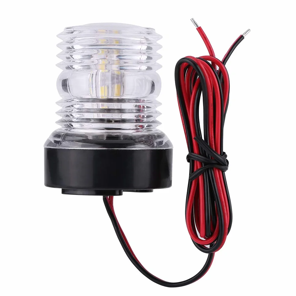 12 V białe światło LED kotwica jacht nawigacja ze wszystkimi okrągłymi 360° białe światło LED kotwica o klasie wodoszczelności IP65,Części zamienne do łodzi,jachtów