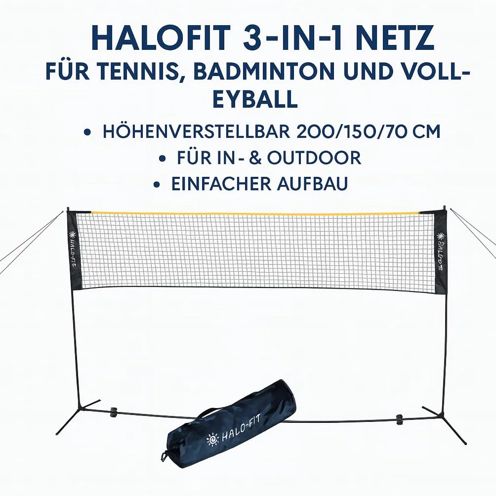 Siatka Składana Uniwersalna 3w1 Badminton Tenis Siatkówka