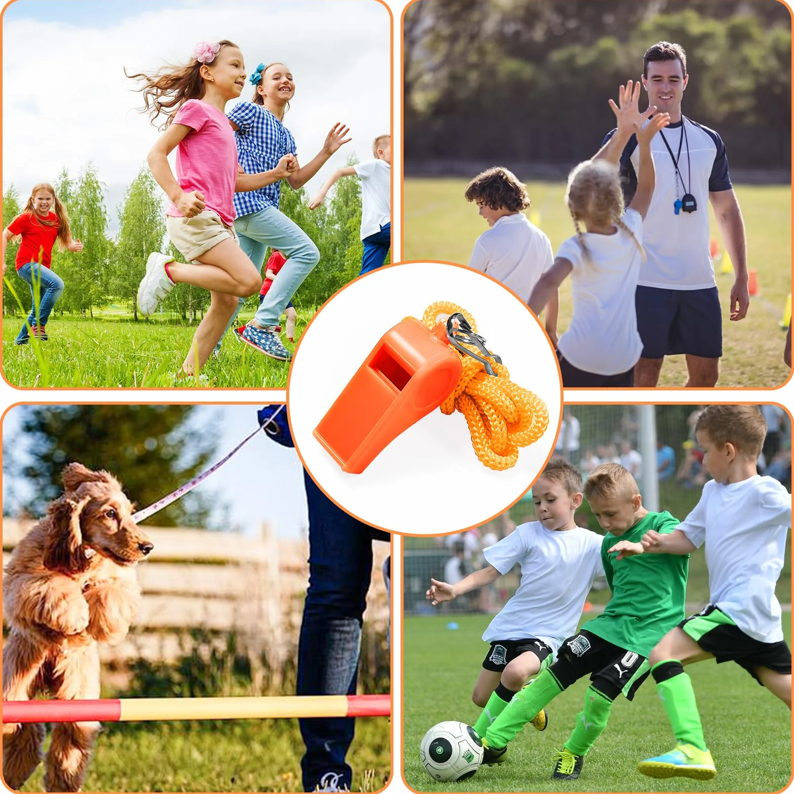 Gwizdek, 10 sztuk, gwizdki sędziowskie, gwizdki sportowe, gwizdek do piłki nożnej, gwizdek sędziowski ze smyczą na klucze, do trenera, treningu psów (mieszanka kolorów)