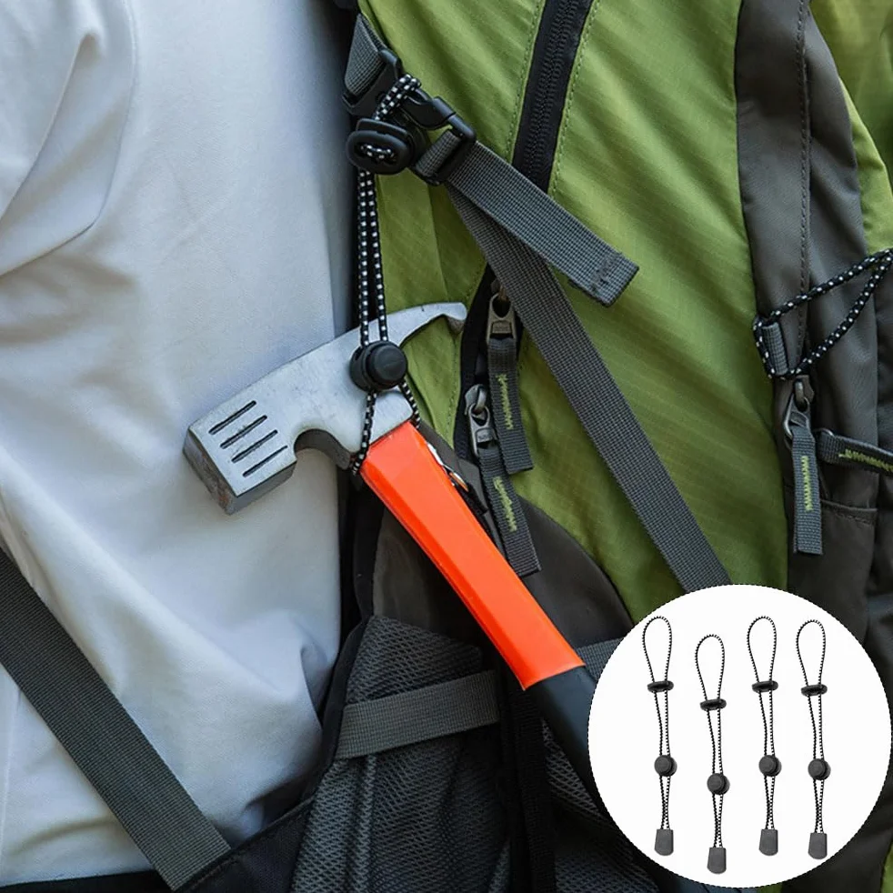 Elastyczna lina do kijków trekkingowych 4 szt. czarna