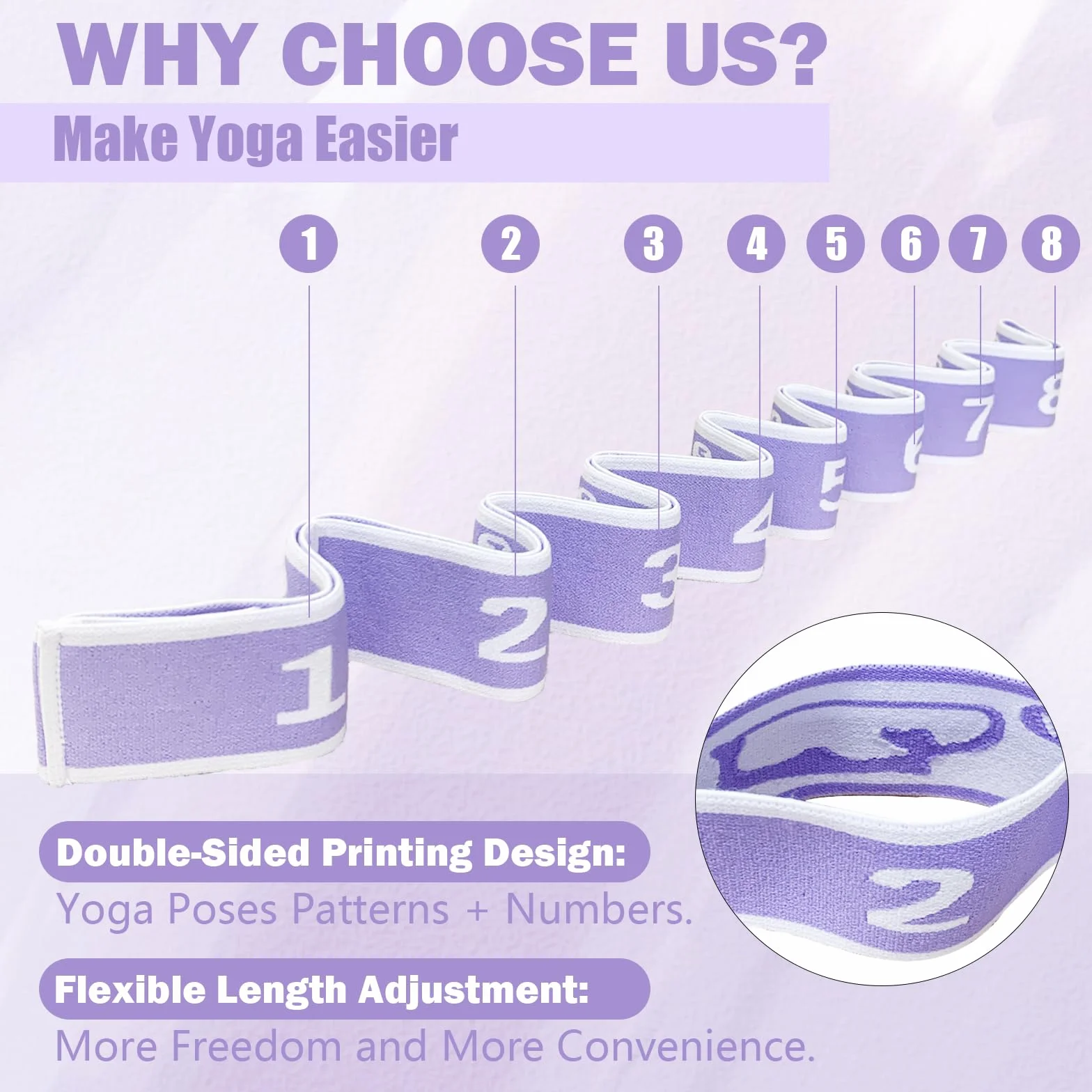 Bardzo elastyczny pasek do jogi, rozciągliwy, 8 pętli, rozszerzanie rozciągliwości, elastyczne taśmy oporowe, pas pomocniczy do modelowania ciała, piękne plecy