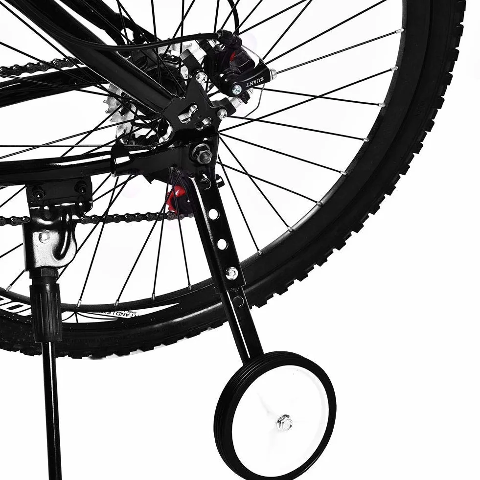 Dioche 2-częściowy zestaw uniwersalnych kół podporowych, przerzutki rowerowe, koła treningowe, regulowane rowery treningowe dla dzieci, akcesoria rowerowe dla dzieci od 16 do 22 cali (czarne)