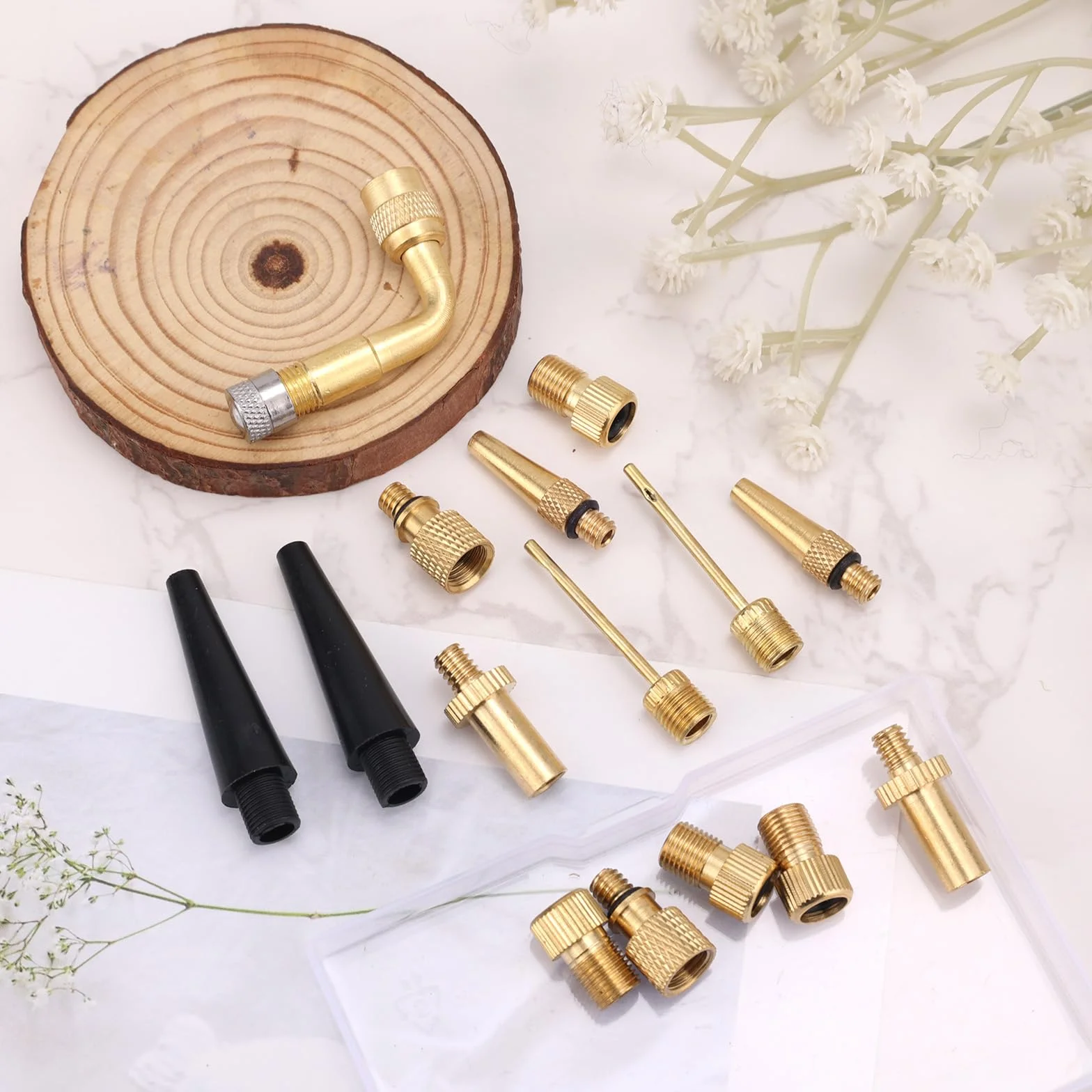 Adapter Zaworu Rowerowego Presta Schrader Mosiadz 15szt Zestaw