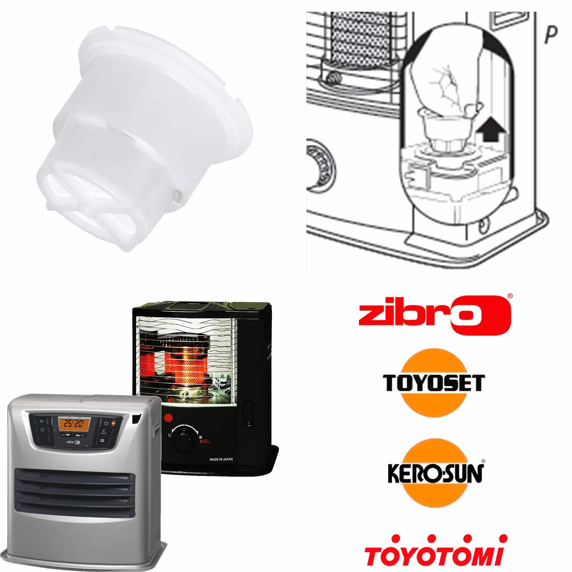 Zibro oryginalny filtr paliwa typu E do pieca na paliwo Zibro/Toyotomi