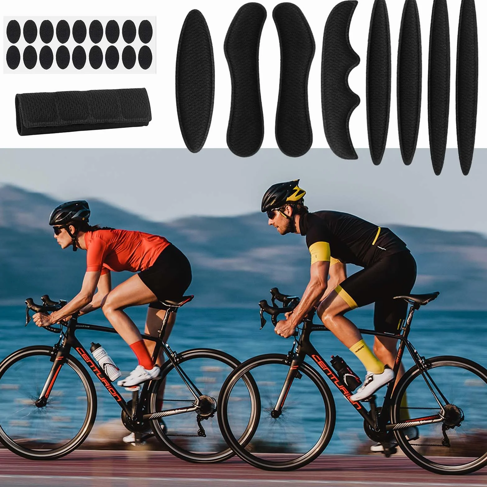 Wkładka do kasków rowerowych, amortyzowany kask rowerowy, piankowe podkładki do kasku rowerowego, kaski rowerowe i akcesoria wymienne wkładki do kasku gąbkowego (czarny)