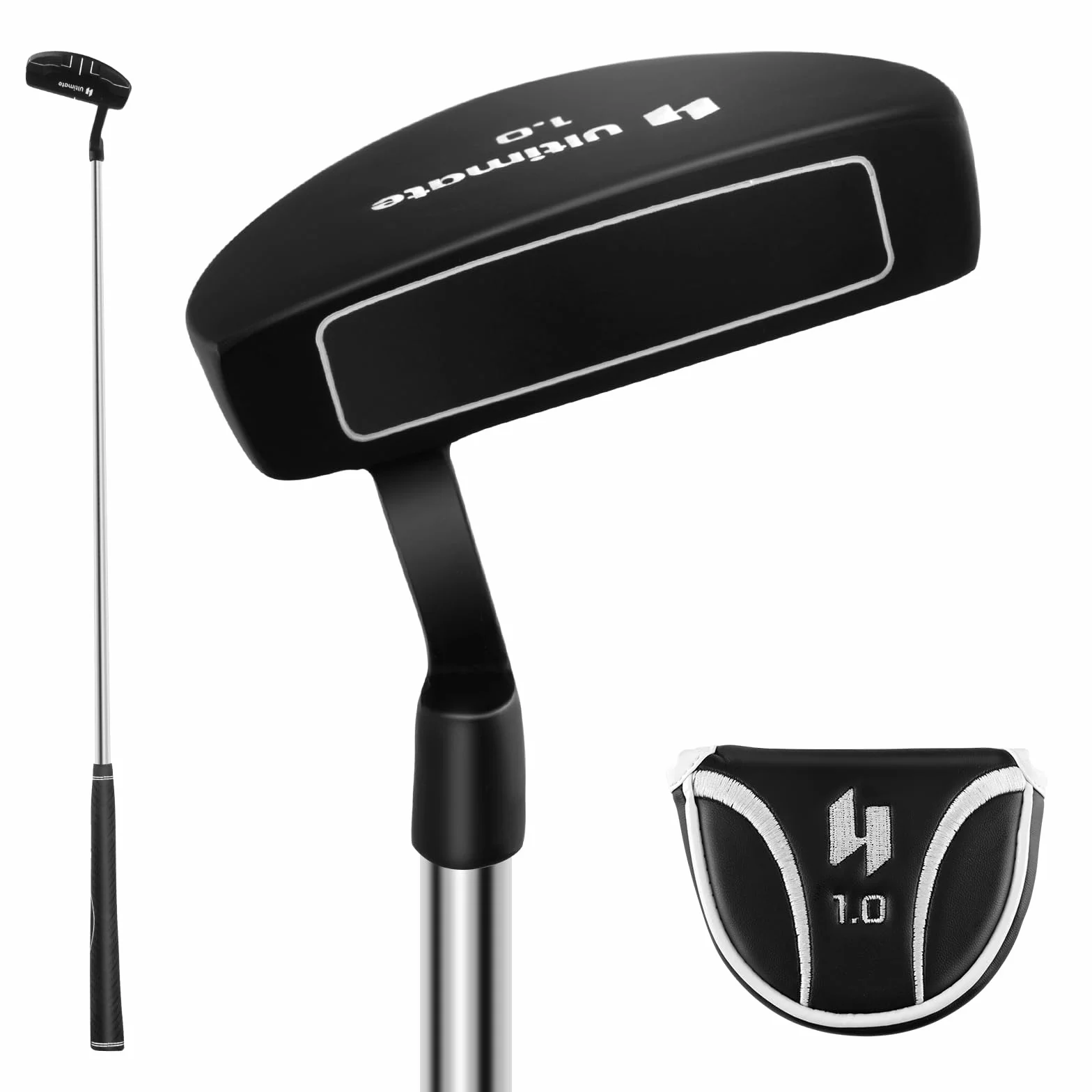 COSTWAY Putter Golf Putter, 89 cm Mallet Putter ze stali nierdzewnej z głowicą ze stali nierdzewnej i antypoślizgowym uchwytem, kij golfowy dla praworęcznych kobiet i mężczyzn