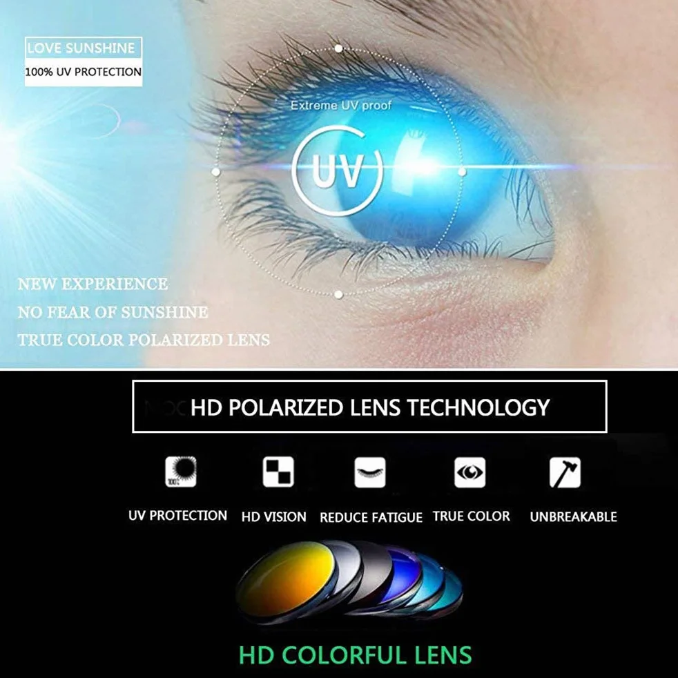 Fotochromowe Okulary Przeciwsłoneczne Sportowe UV400 Spolaryzowane Niebieski