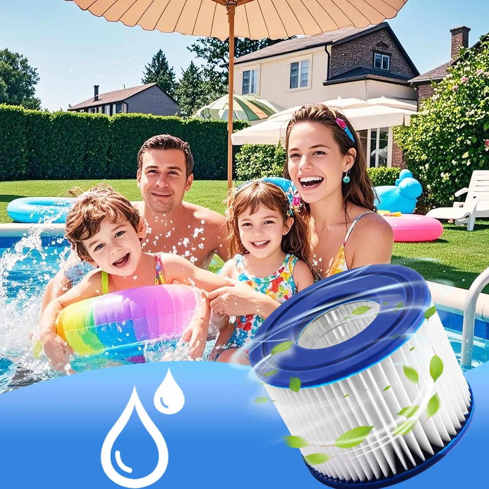 6 filtrów VI do basenu, filtrów z hydromasażem, wkłady filtrujące do jacuzzi, filtr VI do Bestway, zapasowy wkład filtrujący do Lay-Z-Spa Miami, Vegas, Palm Springs, Paryż, Monaco