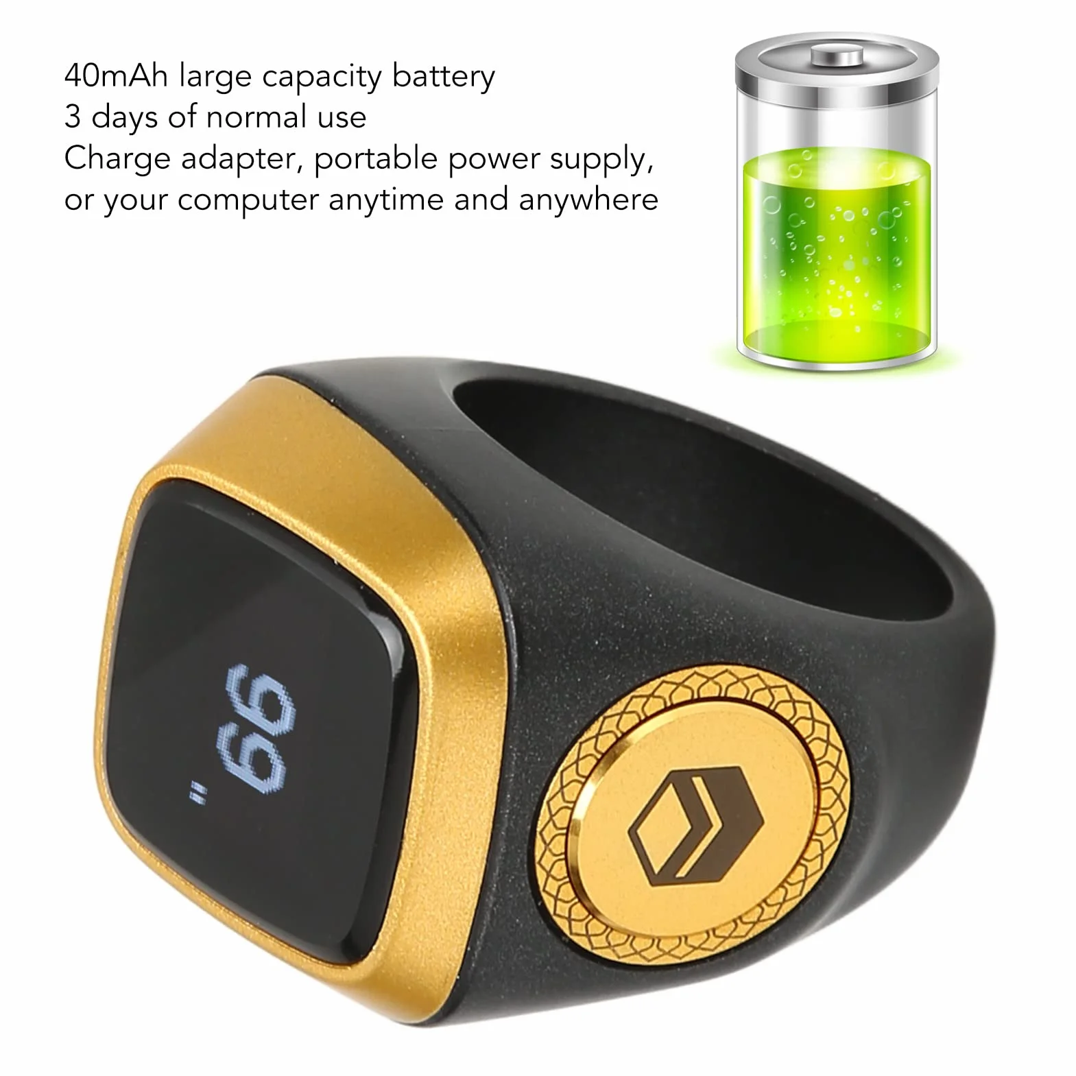 Licznik Palcowy, Cyfrowy Palec Smart Clicker Ring Resetowalny Licznik okrążeń Ręczny Licznik kliknięć z Mini Ekranem LCD do Robienia na Drutach, Szydełkowania, Coachingu,