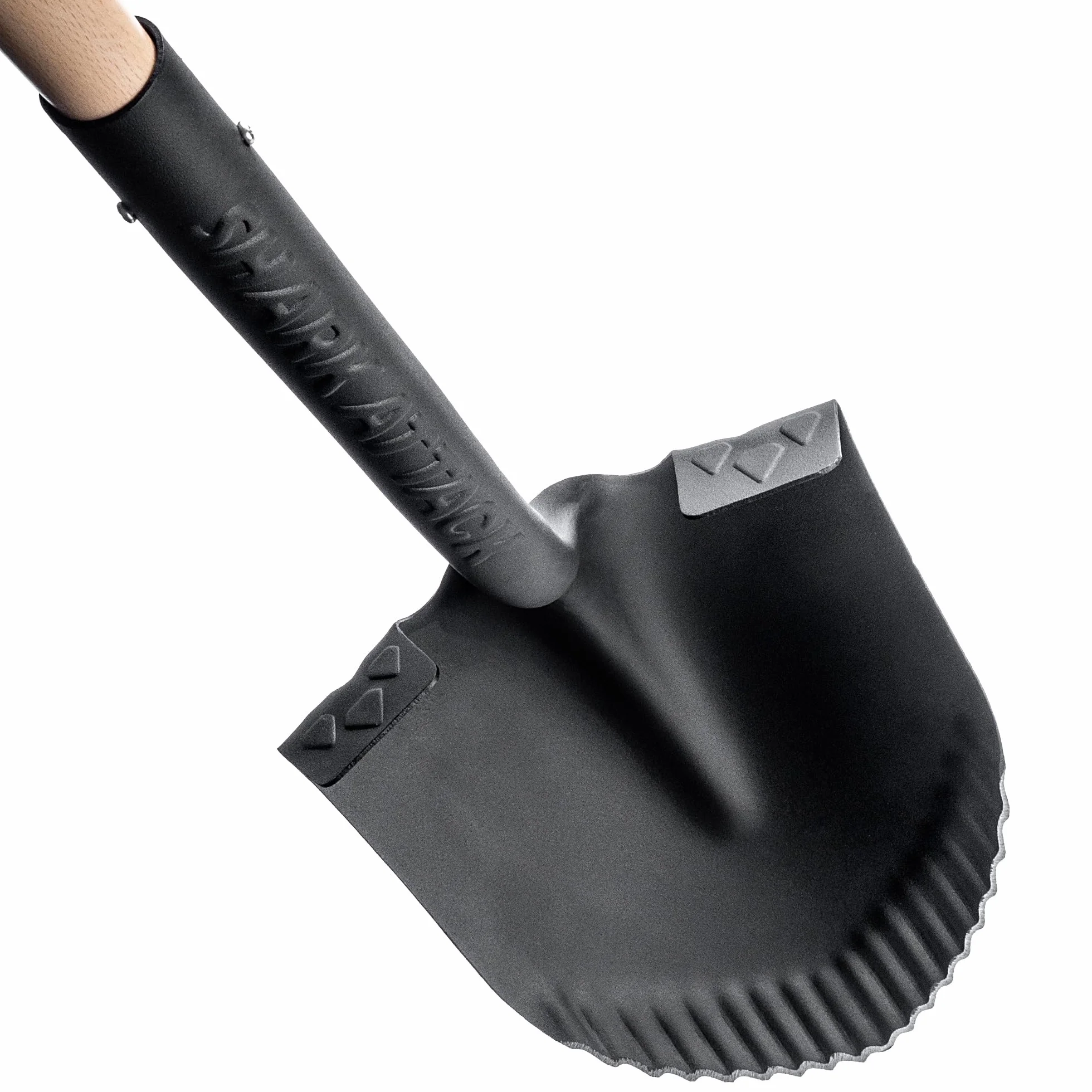 KADAX Szpadel drenażowy, spiczasty, z uchwytem D i trzonkiem, lekki, z zębami 130 x 23,5 cm do wykopów i rowków drenażowych w twardej, mokrej ziemi