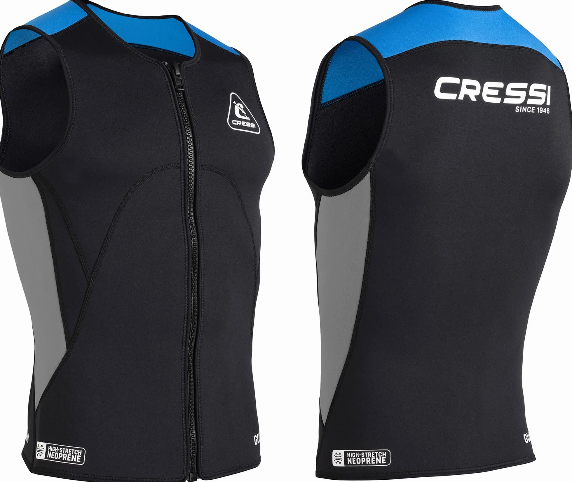 CRESSI Guardian Neoprenowa kamizelka z zamkiem błyskawicznym 2 mm 3XL/7 czarna niebieska