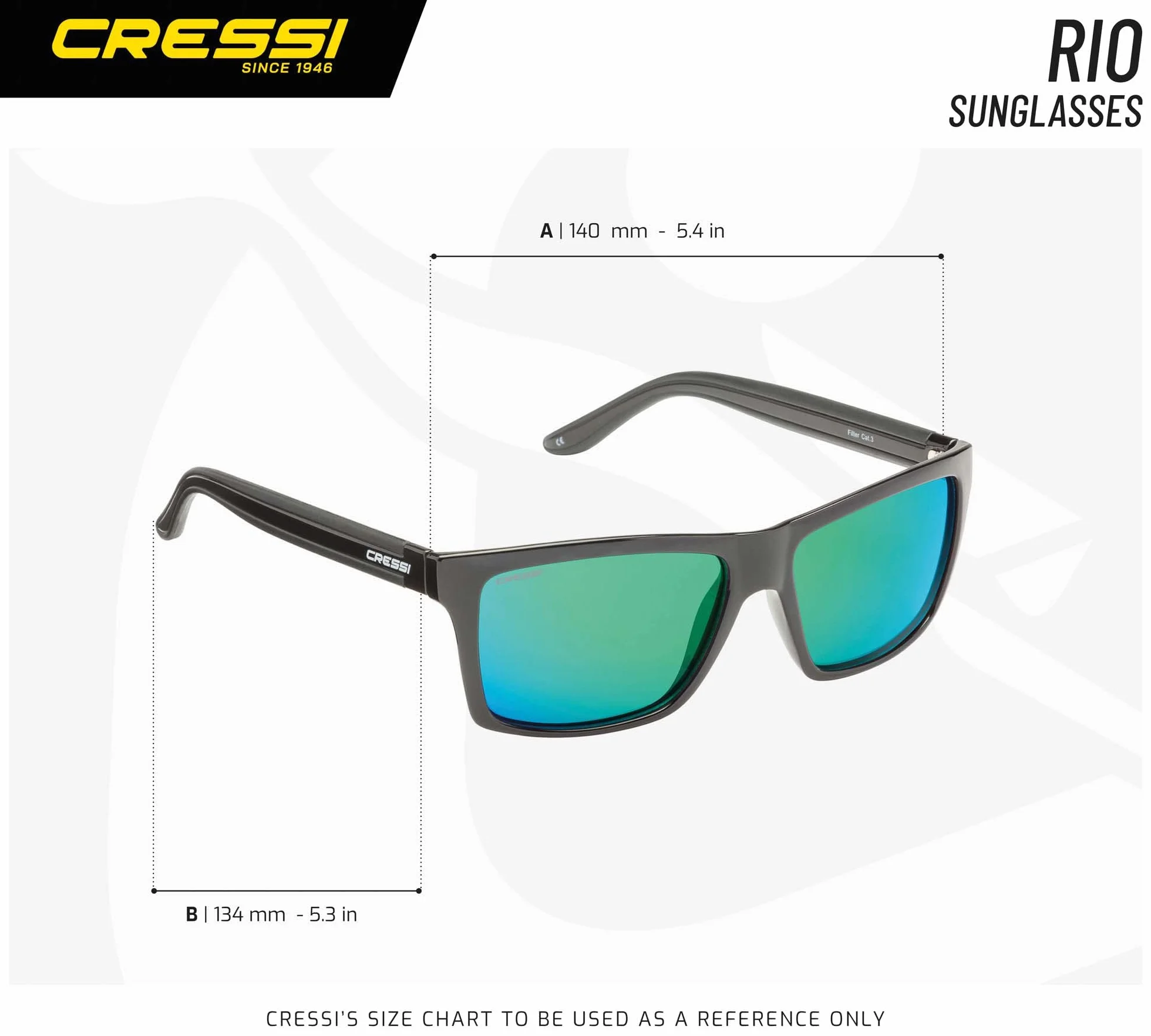 Cressi Rio Sunglasses Sportowe Okulary Przeciwsłoneczne Czarny Zielony
