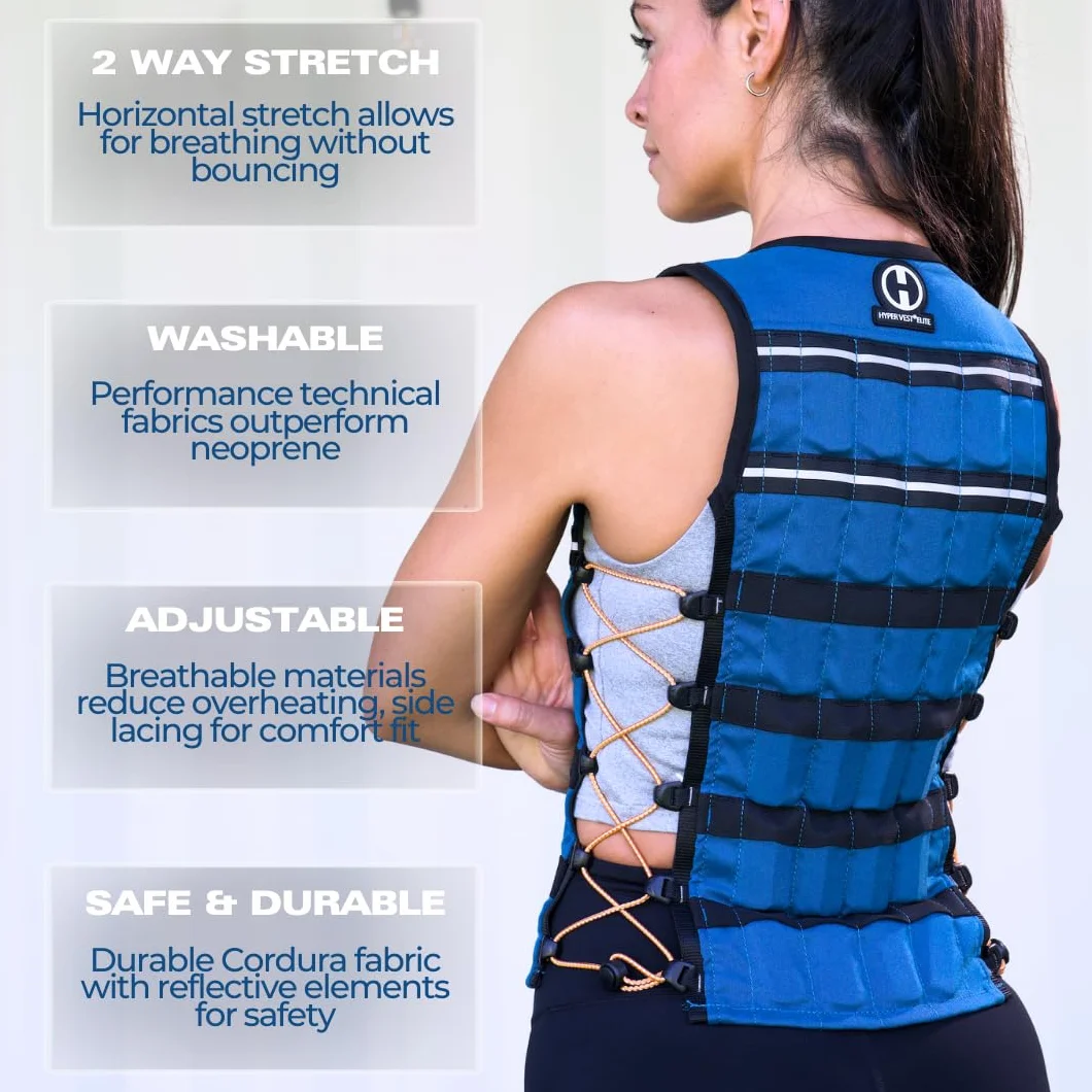 Hyperwear Hyper Vest ELITE kamizelka obciążeniowa CORDURA® zamek błyskawiczny stalowe obciążniki do biegania