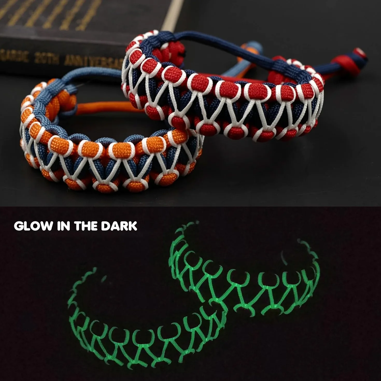 Brotree Glow In The Dark Paracord 550 4mm 15m Luminous Linka 9 Strands Fluorescencyjny Paracord for Kemping, Rzemieślnicze, Namiot