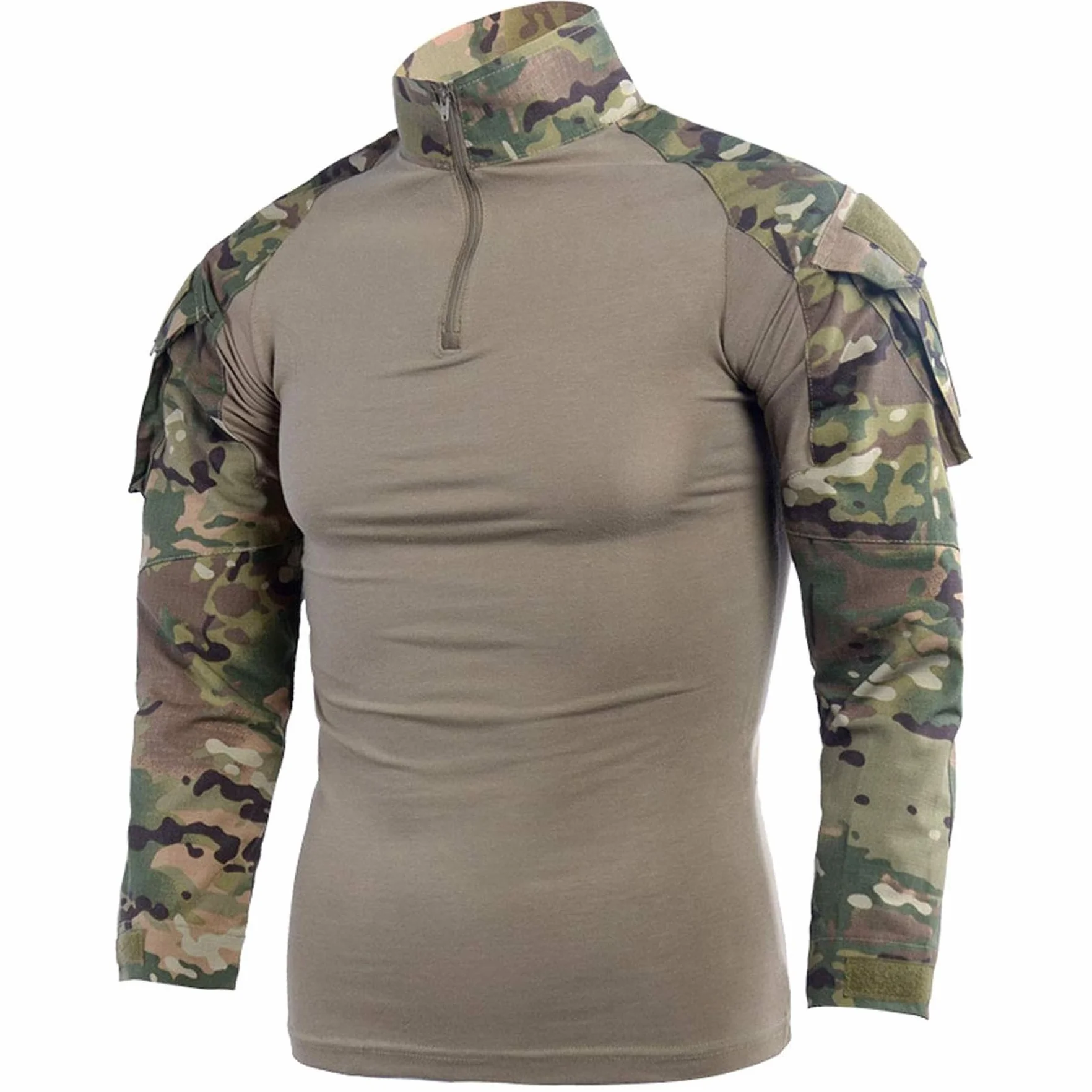 LANBAOSI Męska koszulka taktyczna Ripstop z długim rękawem Multicam wojskowa airsoft polowanie