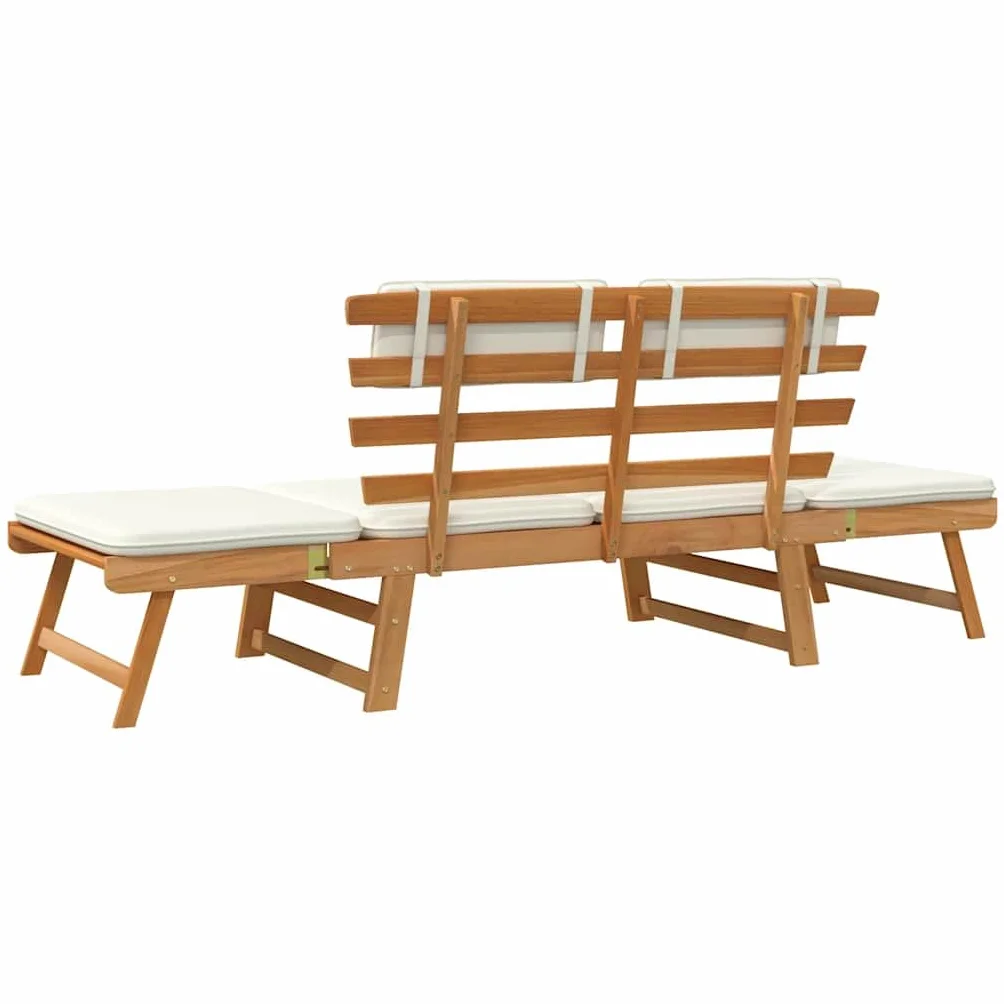 vidaXL Ławka ogrodowa z poduszkami, 2w1, 190 cm, lite drewno akacjowe