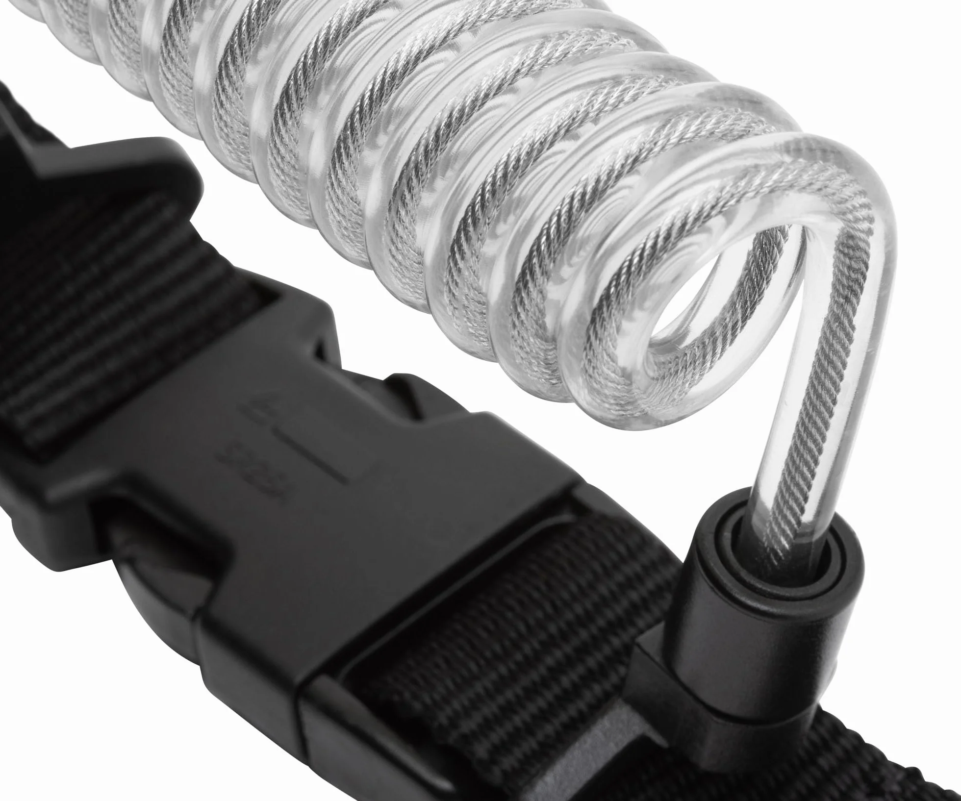 Cressi Lanyard elastyczny kabel spiralny do nurkowania czarny przezroczysty 2 karabińczyki