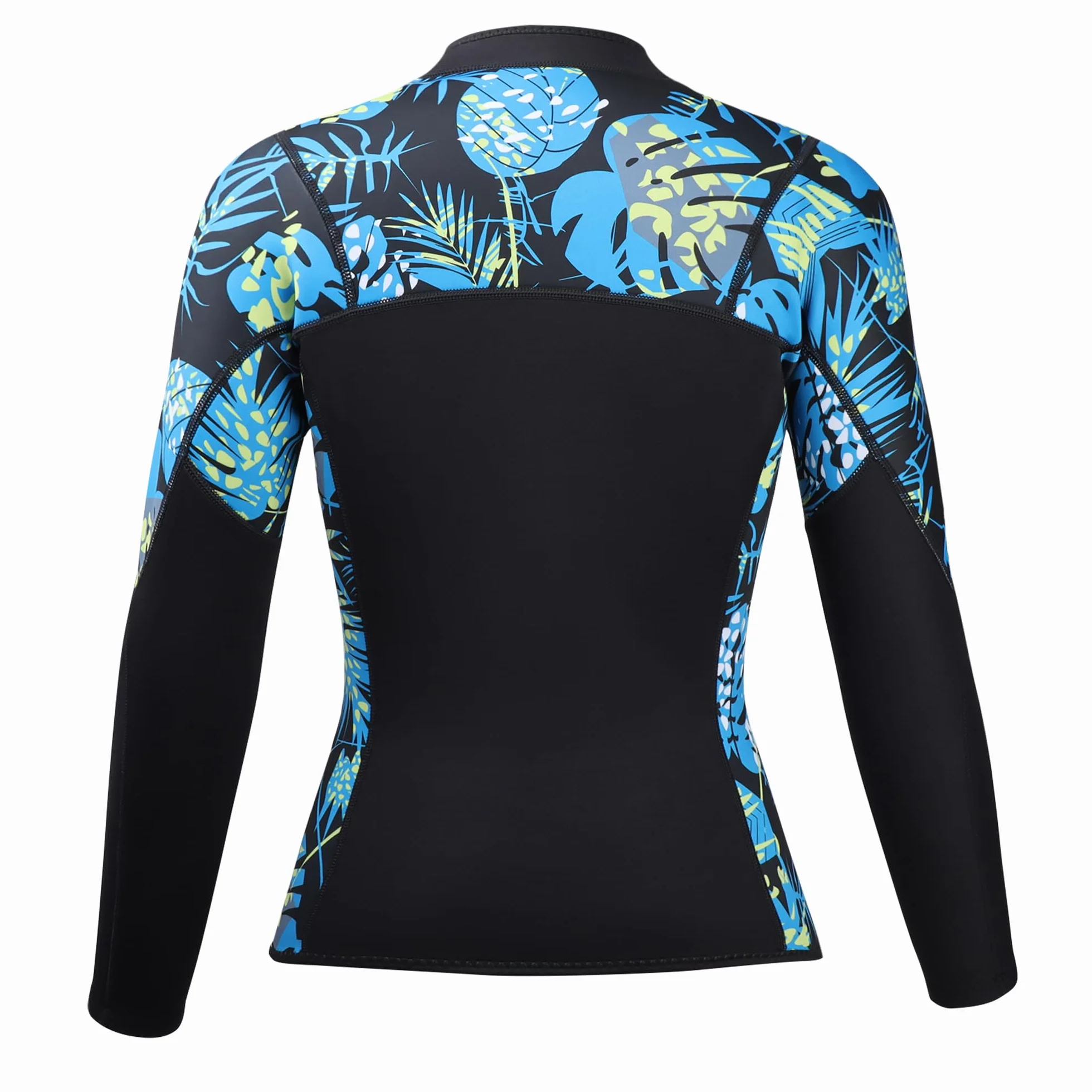 Owntop Kurtka z Mokradła dla Mężczyzn/Kobiet - 2mm Neoprenowa Wetsuit Top z Długim Rękawem z Przodu na Zamek do Nurkowania Surfingu Snorkelingu Pływania