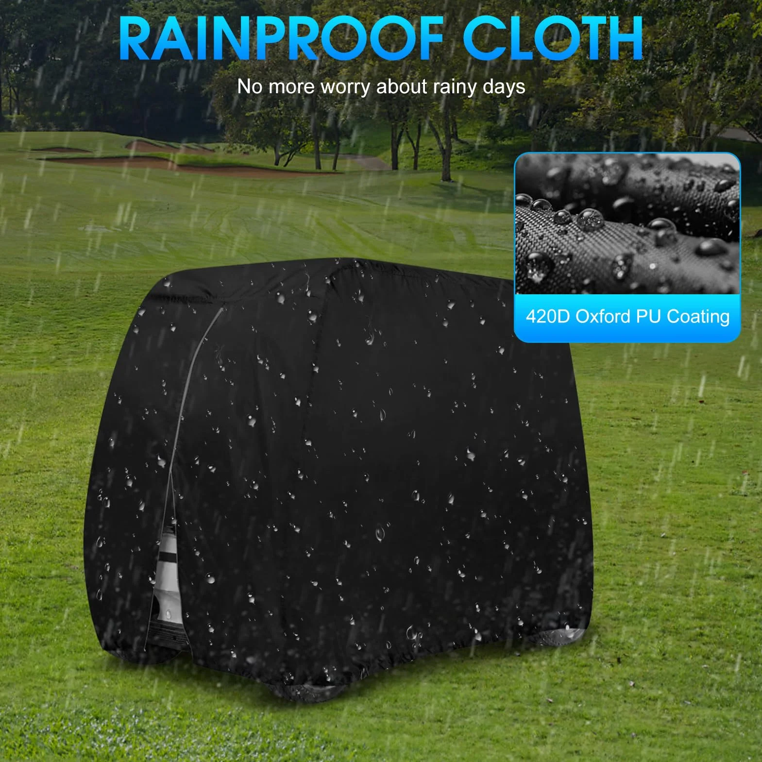 Pokrowiec na wózek golfowy 4-osobowy Oxford 420D wodoodporny Club Car EZGO
