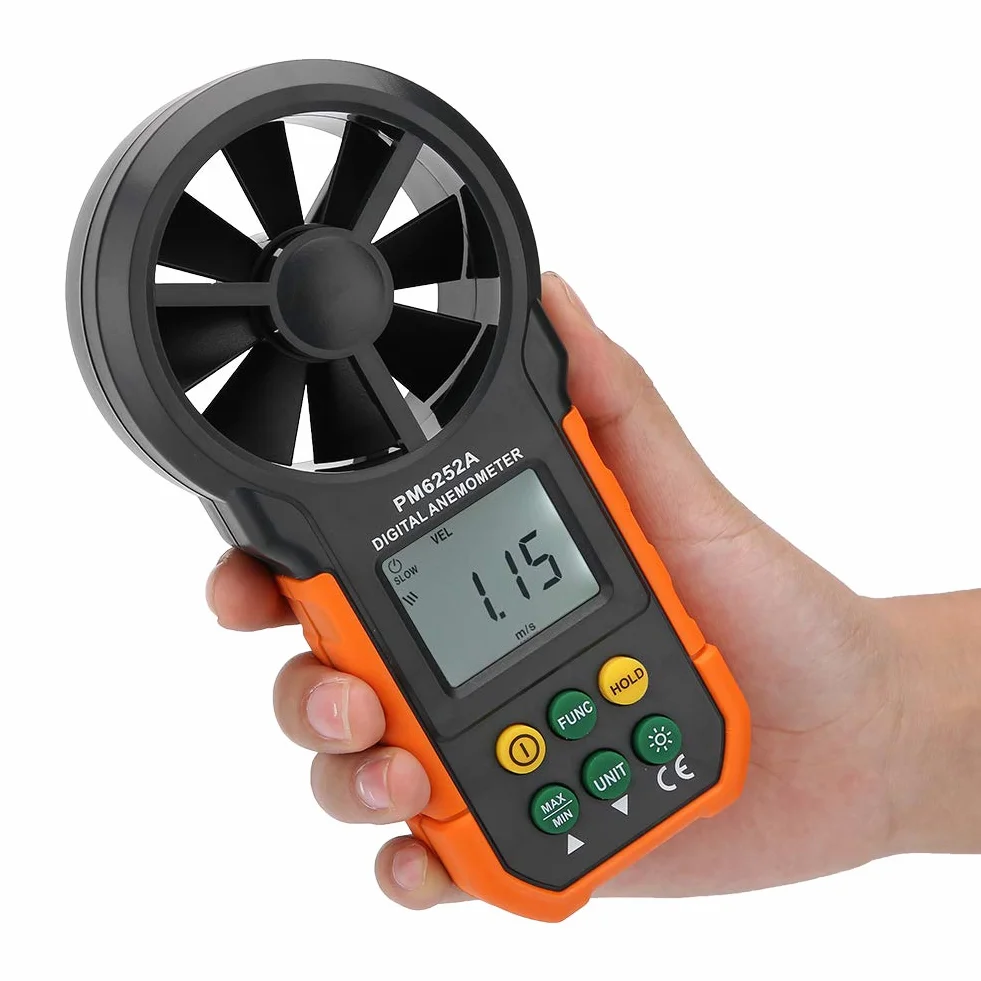 Przepływomierz Szczytowy, Anemometr Deosdum Peakmeter Pm6252A Cyfrowy Miernik Prędkości Wiatru Anemometr do Pomiaru Objętości Powietrza Przenośna Elektrownia