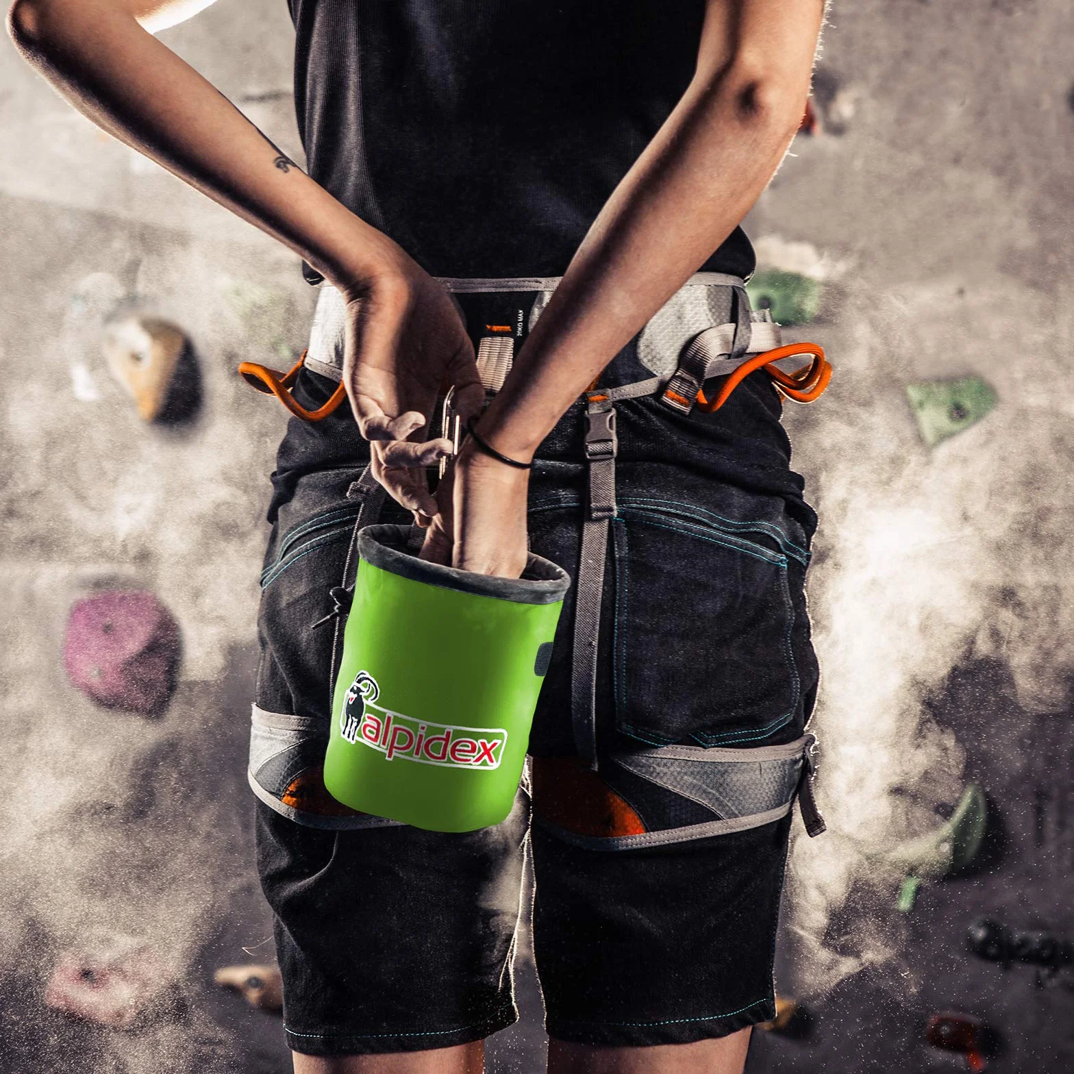ALPIDEX Torba na kredę z magnezu z regulowanym paskiem