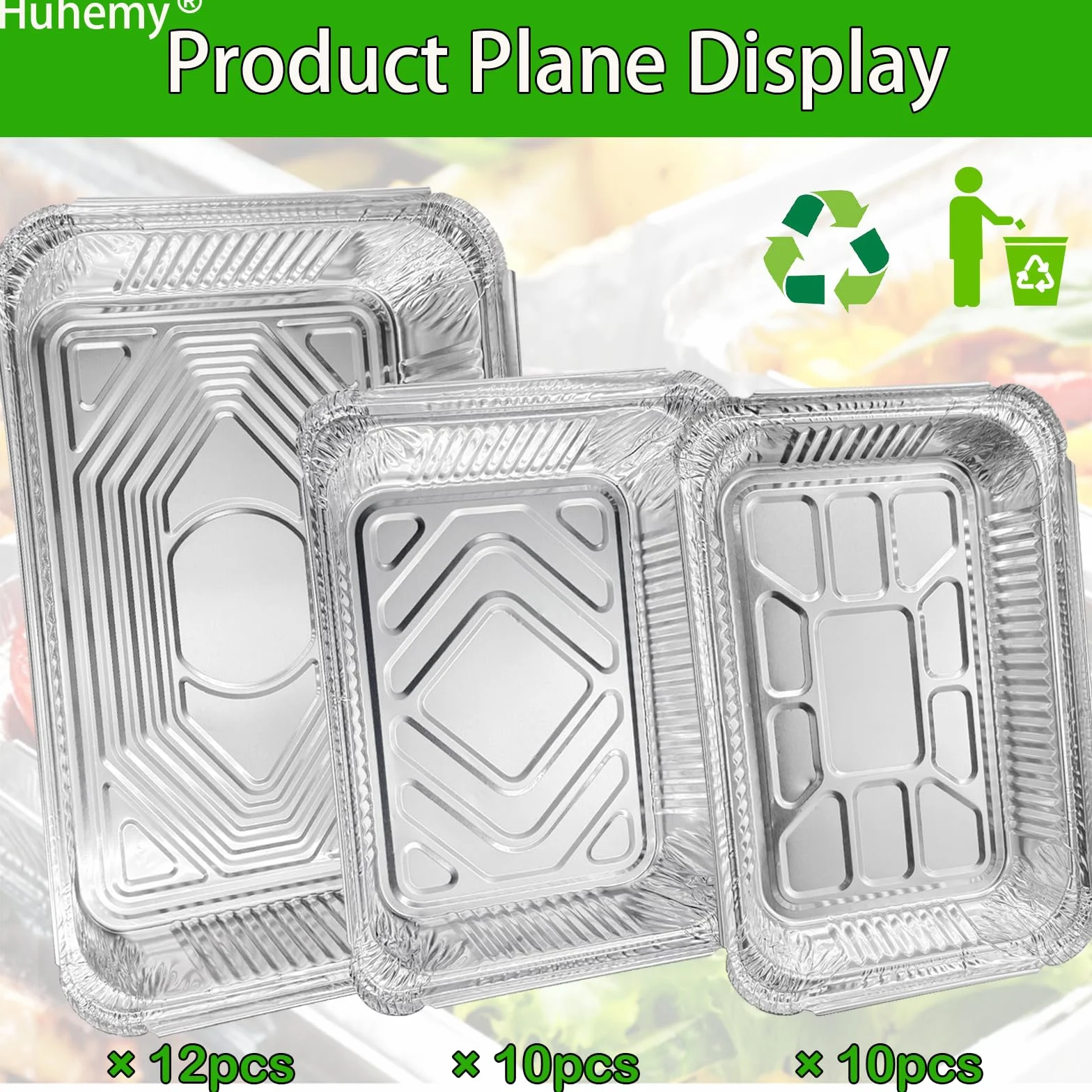 32 sztuki aluminiowych misek do grilla, 2200 ml/1100 ml/700 ml, jednorazowe aluminiowe miski do grilla, z pokrywką, do gotowania, pieczenia, smażenia.