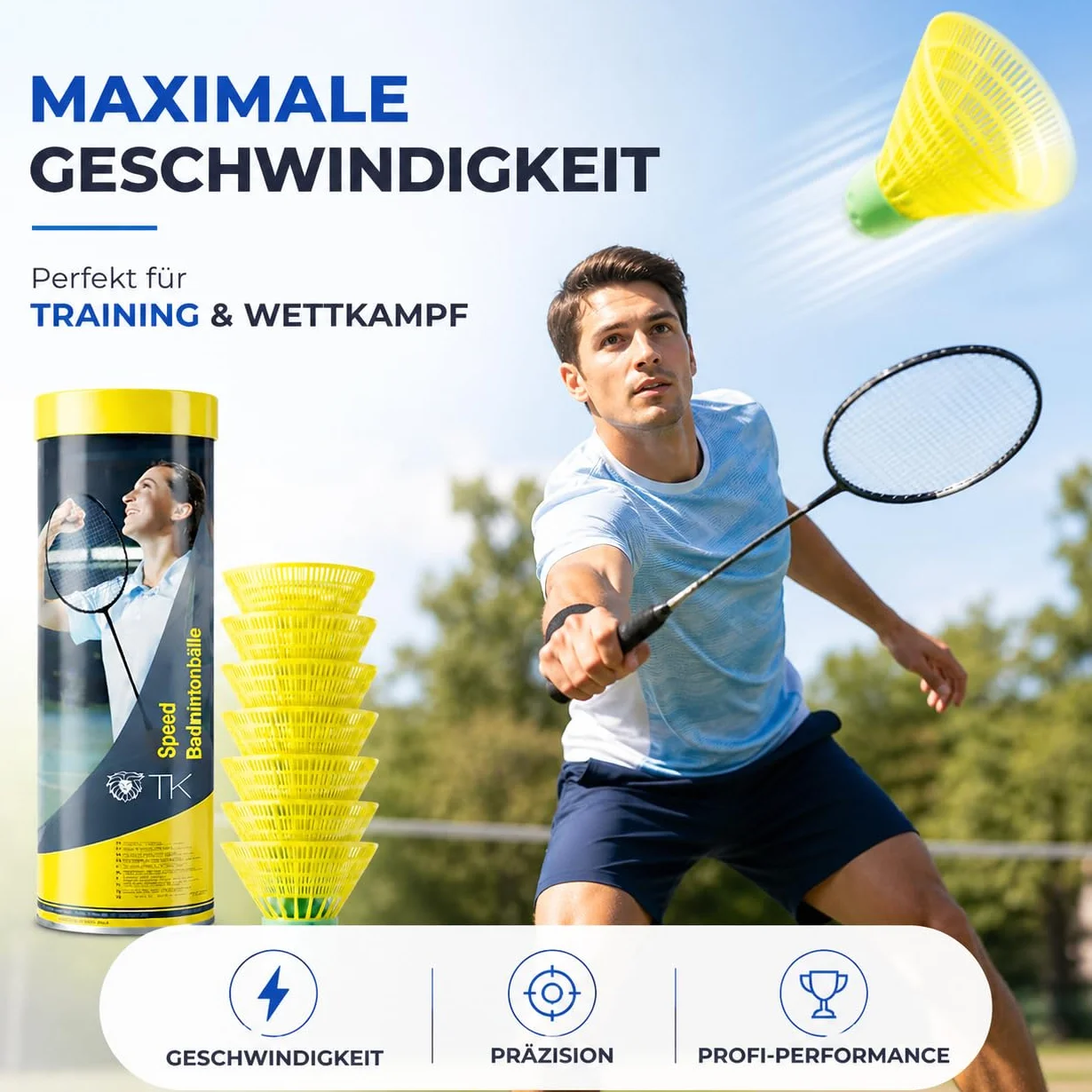 TK Gruppe Timo Klingler 5 x lotki do speedbadminton nylonowe do gry wewnątrz i na zewnątrz