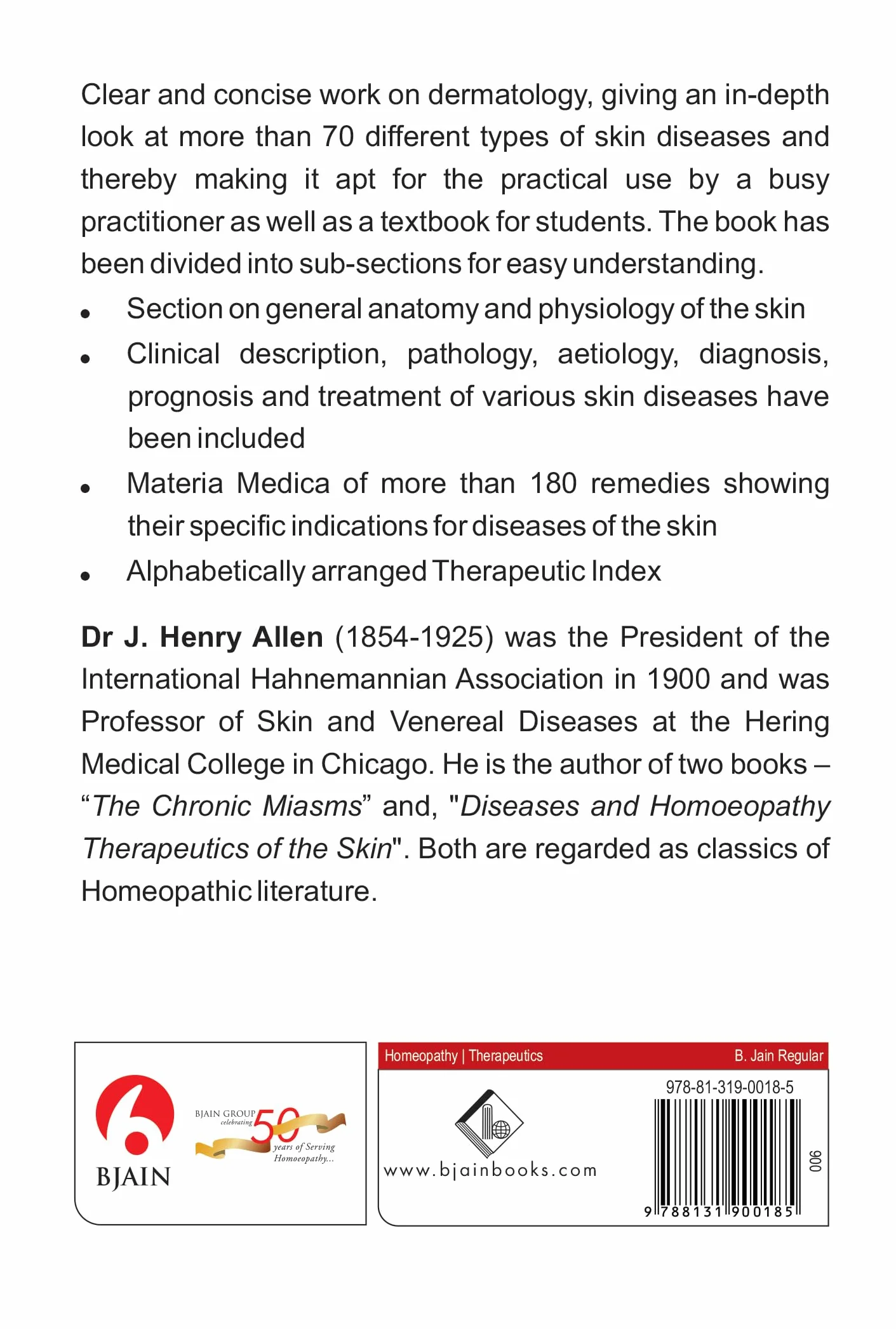 Diseases & Homeopathy Therapeutics of Skin