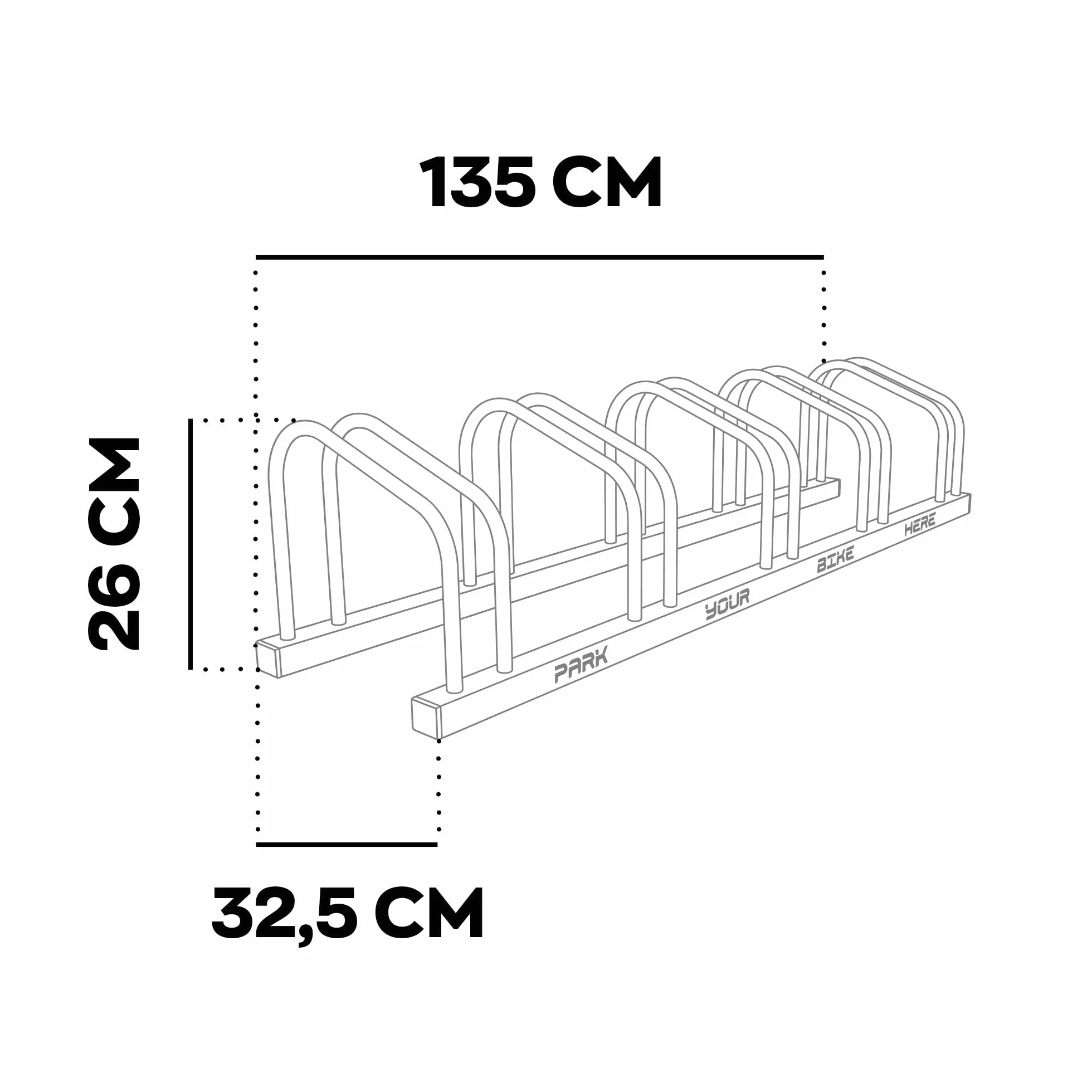 BOUDECH Stojak Stojak Modułowy 5 w 1 ze stali antykorozyjnej z mechanizmem mocowania do podłoża Idealny do parkowania do 5 rowerów w parku, prywatnych ulicach lub garażu.