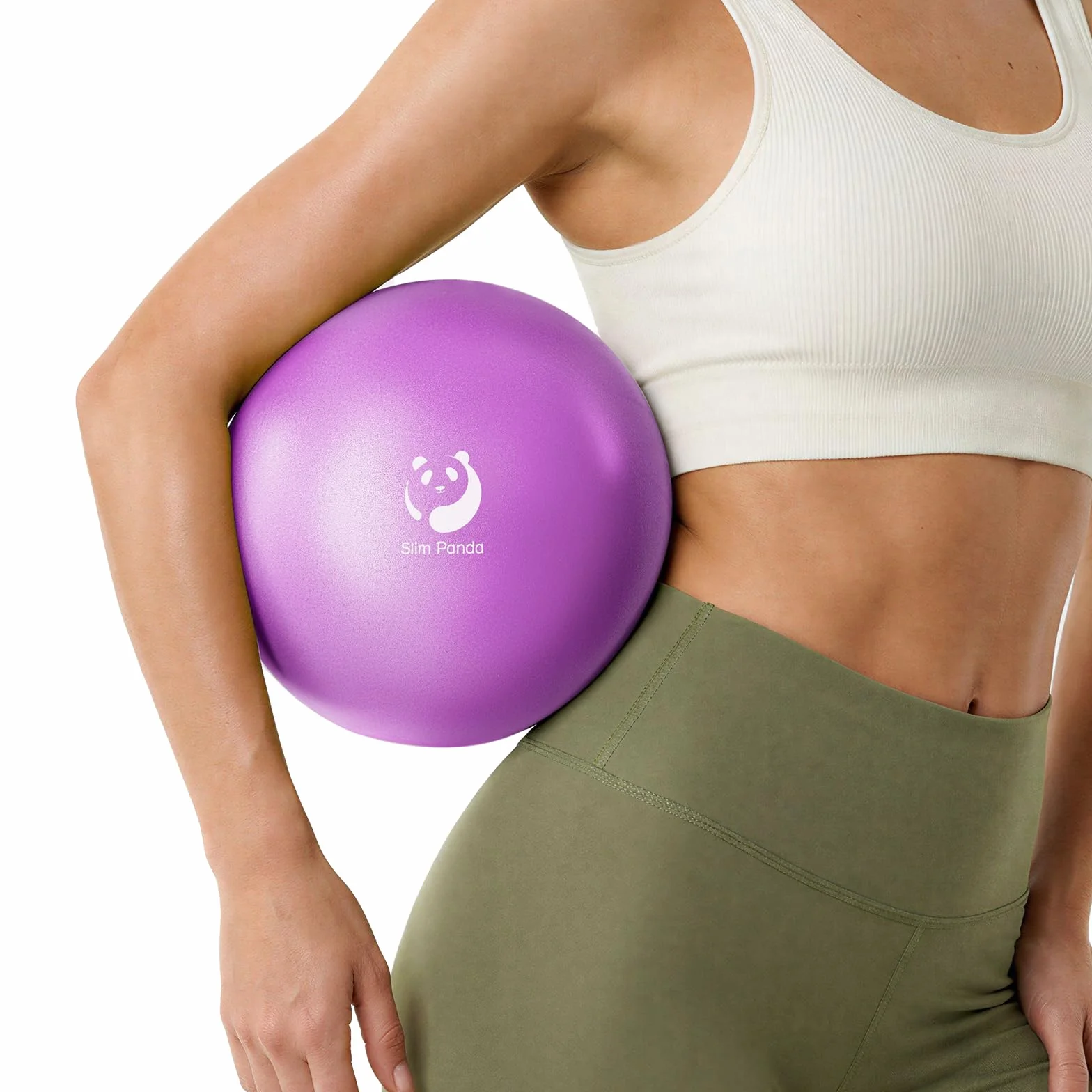 Slim Panda Mini piłka do pilatesu， Piłka do ćwiczeń mała, 23 cm, do pilatesu, z nadmuchiwaną słomką, miękka piłka do jogi, do terapii seniorów, domu, fitnessu, treningu równowagi