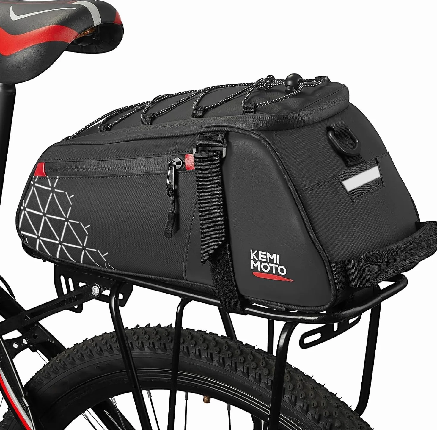 KEMIMOTO Torba rowerowa na bagażnik 2 w 1, 8 l, wodoszczelna
