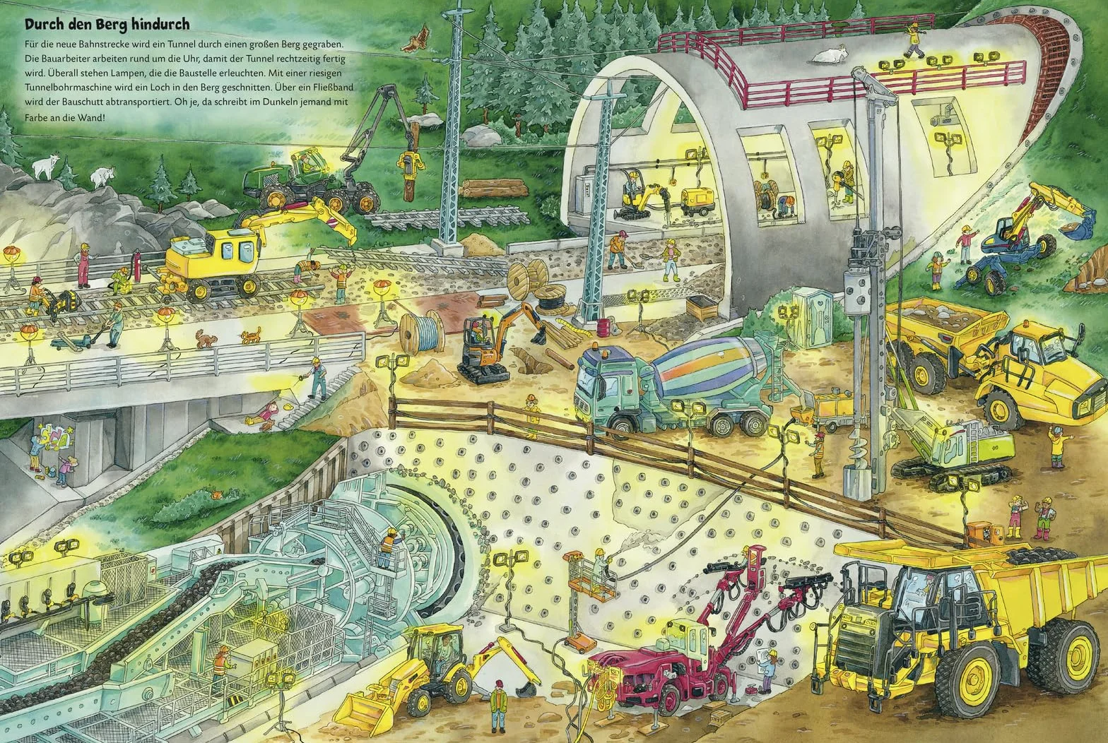 Duden 24+: Bagger, Kran und Tunnelbau. Das große Wimmelbuch von der Baustelle: Wimmeliges Bilderbuch für Kinder ab 2 Jahren: 1