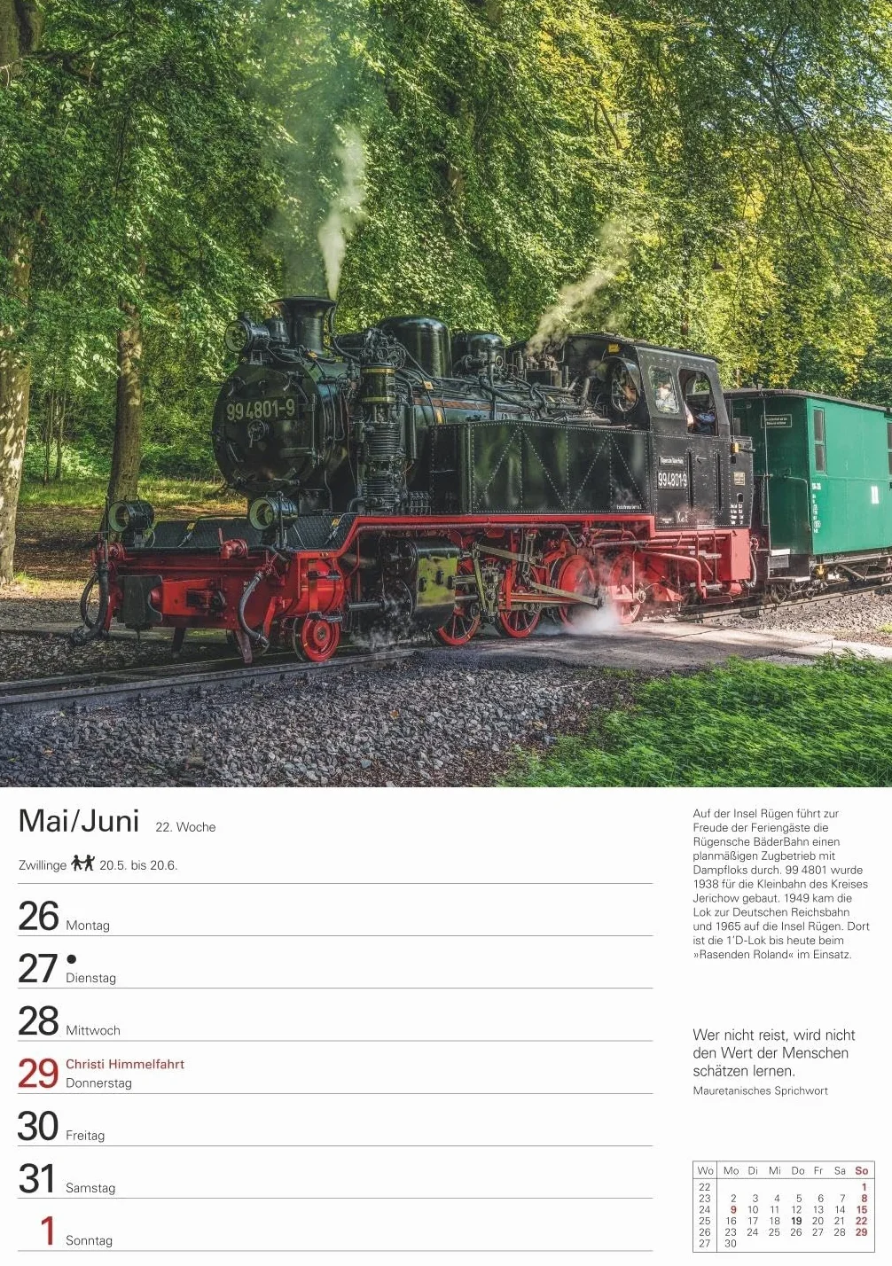 Eisenbahnen Wochenplaner 2025 - 53 Blatt mit Zitaten und Wochenchronik: Besonderer Wandplaner mit 53 fantastischen Fotos von historischen Eisenbahnen. Hochwertiger Foto-Kalender 2025. 25 x 35,5 cm