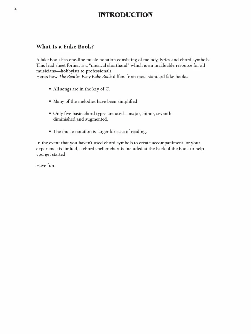 The beatles easy fake book - 2nd edition: Melody, Lyrics and Simplified Chords