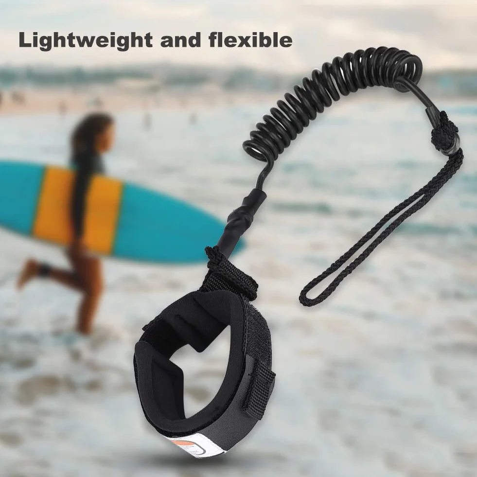 Smycz do Nóg Snowboardowych Smycz Surfingowa Stand Up Paddle Board 5Mm Zwinięta Sprężyna Noga Lina do Surfowania Smycz Surfingowa do Deski Surfingowej (żółta)
