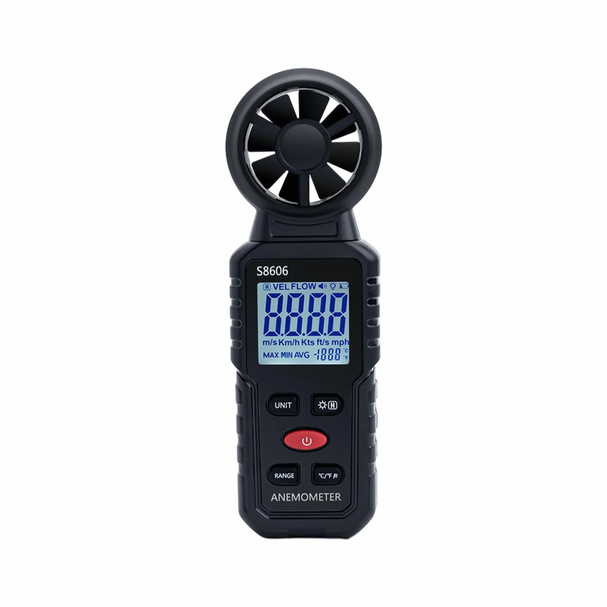 Mcbazel 3 w 1 Cyfrowy Anemometr z wyświetlaczem LCD, miernik prędkości wiatru Tester prędkości przepływu powietrza Termometr zewnętrzny Drony, Polowanie, wędkowanie