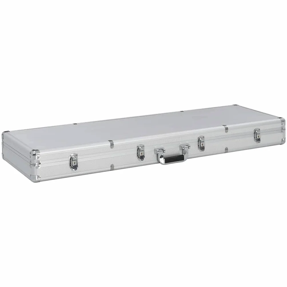 vidaXL Futerał na broń aluminium 118x38x12 cm srebrny