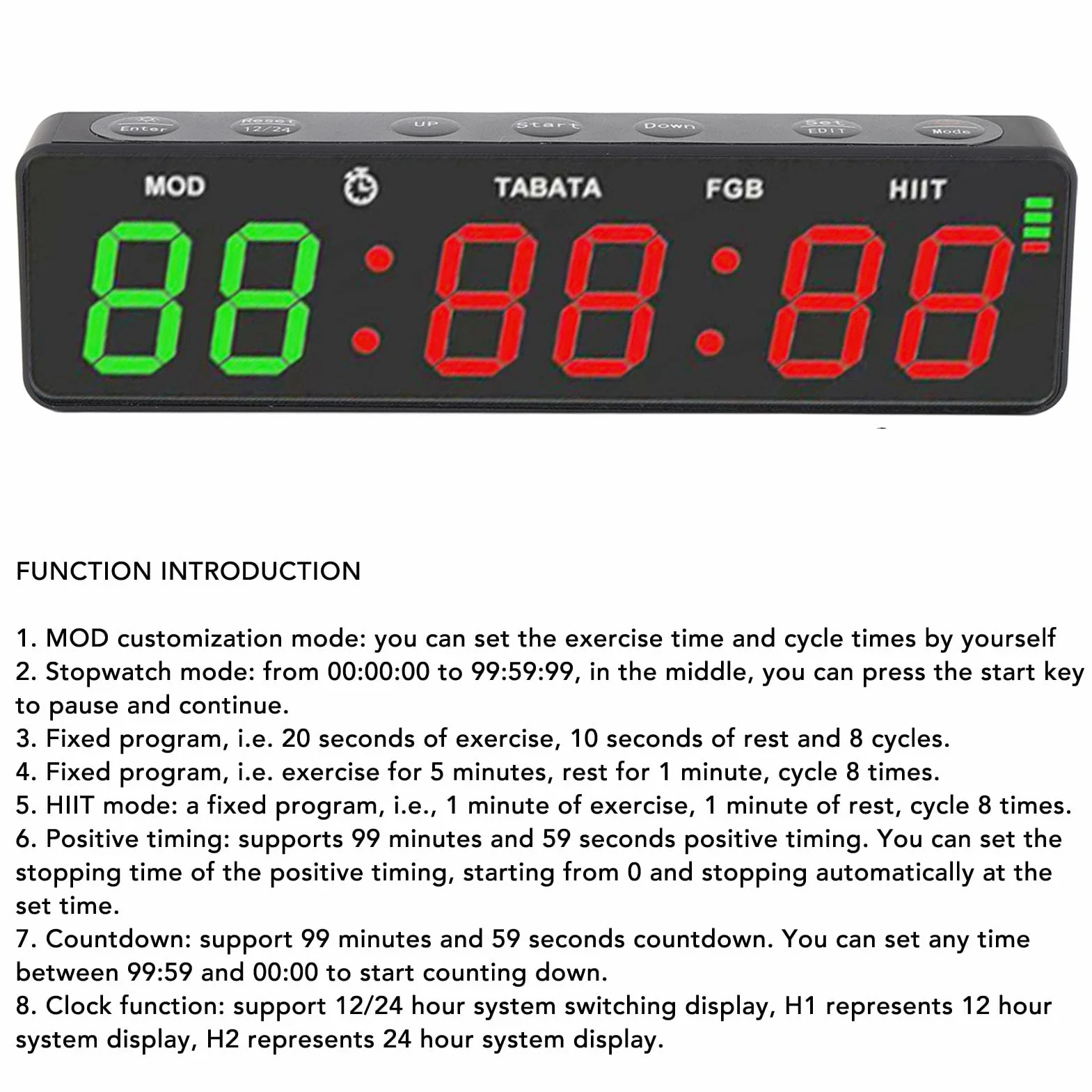 Cyfrowy Zegar ścienny LED Timer na Siłowni Czas Treningowy Stopwatch Countdown