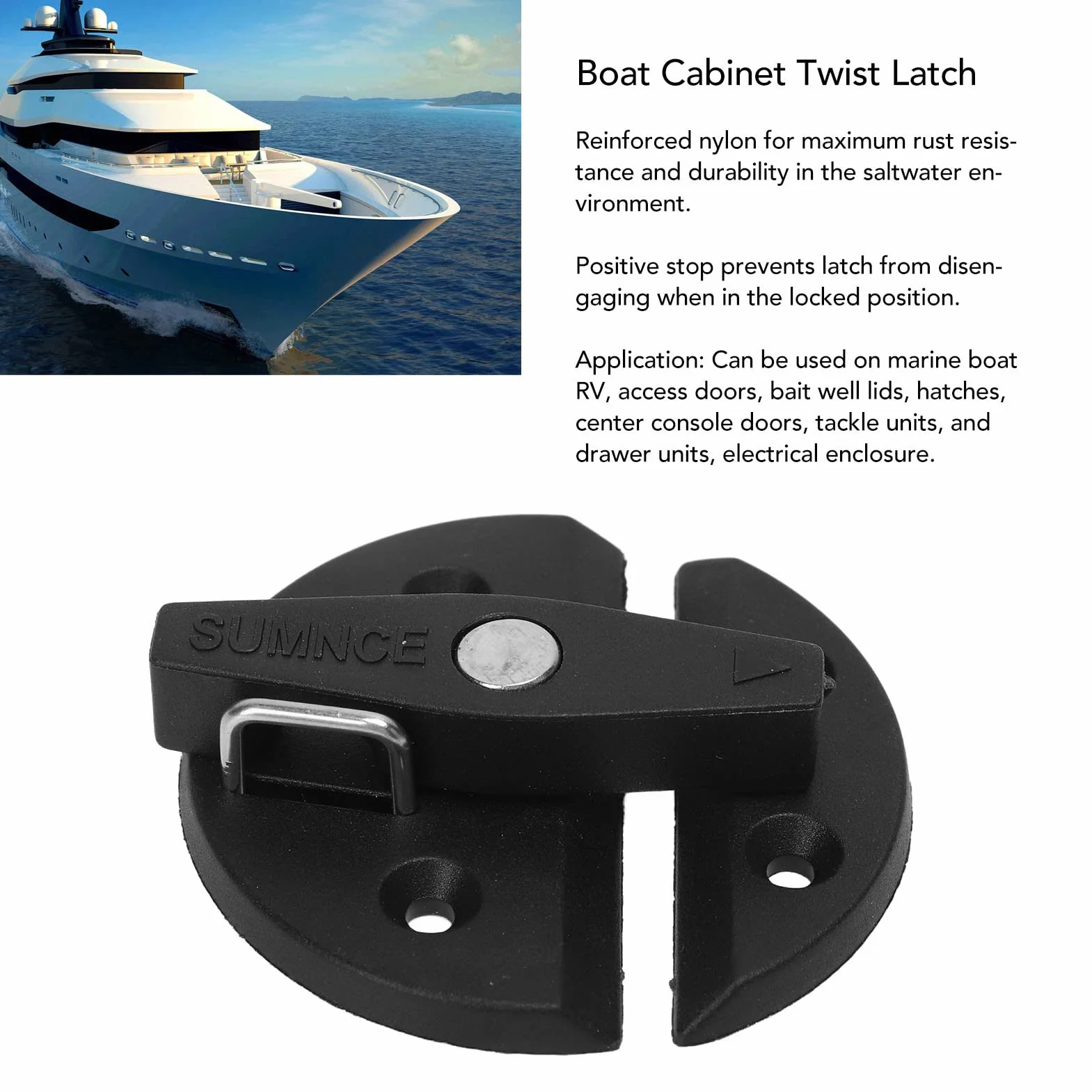 Zatrzask z Przyciskiem Obróć łódź Yacht Seria 4 Zestawy Szafka na łódź Zatrzask Obrotowy Wzmocniony Nylon 59 Mm Okrągły Przycisk Blokady dla Jachtu Rv Drzwi do Szafki