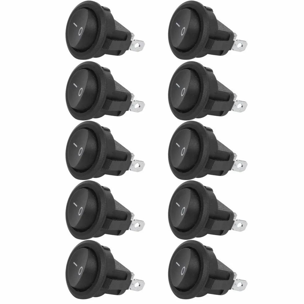 Okrągły przełącznik kołyskowy ON-OFF 2-pozycyjny 23mm czarny 3 Pin