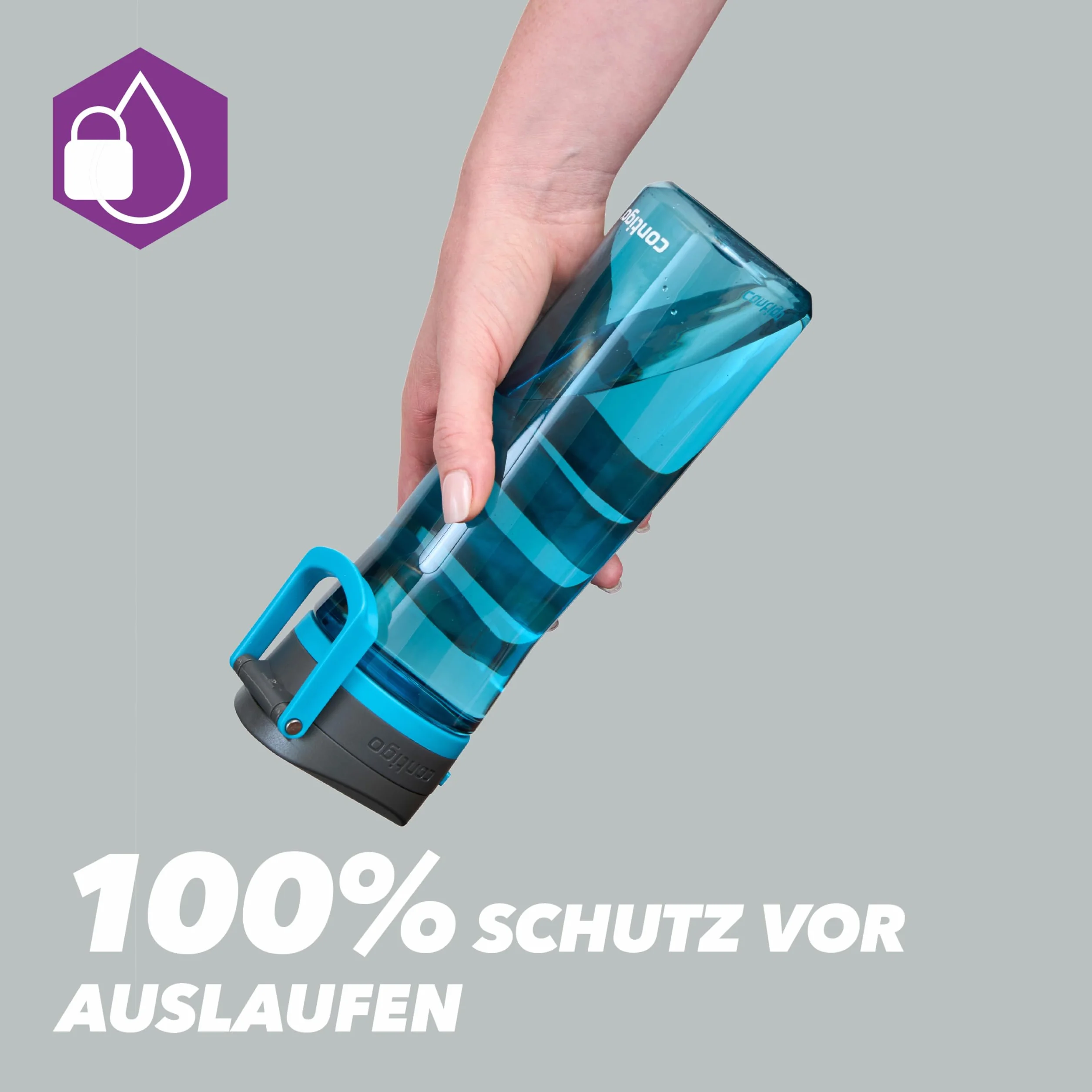 Contigo Jackson Butelka na napoje, duża butelka bez BPA, w 100% szczelna, nadaje się do mycia w zmywarce, do uprawiania sportu, roweru, joggingu, wędrówek, pracy, szkoły, 720 ml